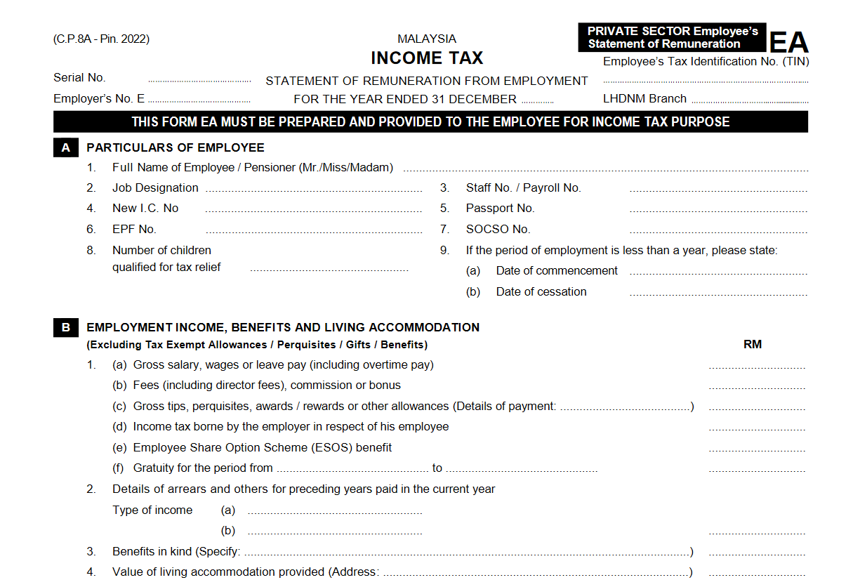 A Guide To Malaysia s Annual Tax Forms Form EA And Form E BrioHR