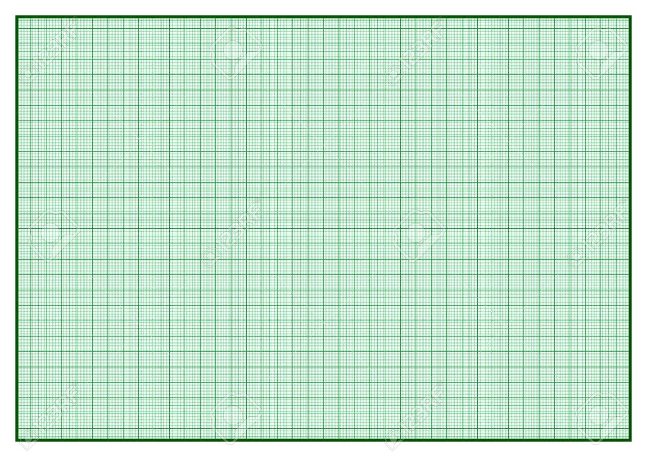 A3 Size Graph Paper Green Line With Solid Paper Edge Stock Photo 