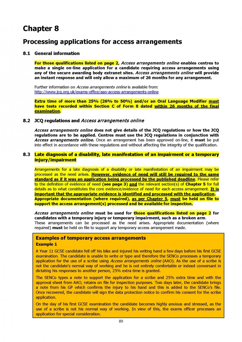 Access Arrangements NALDIC