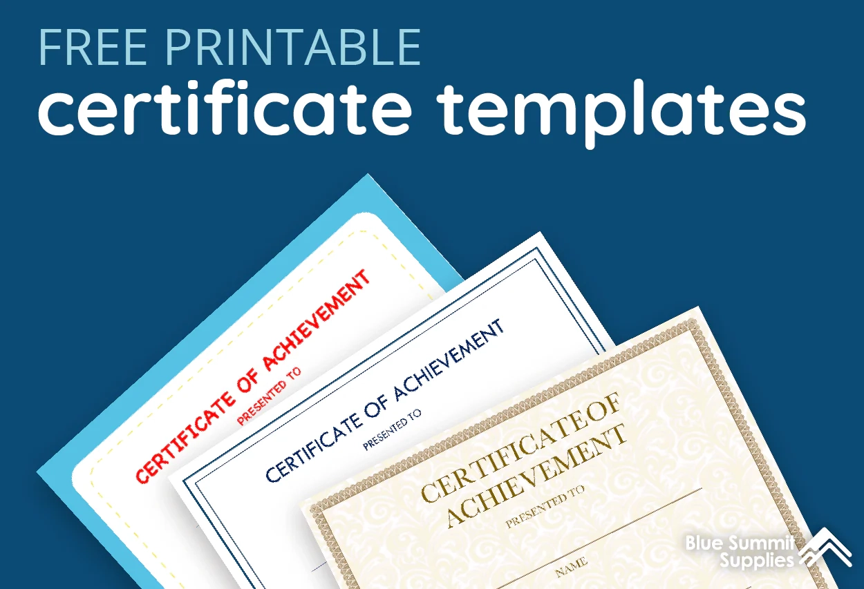 Certificate Template Printable Free