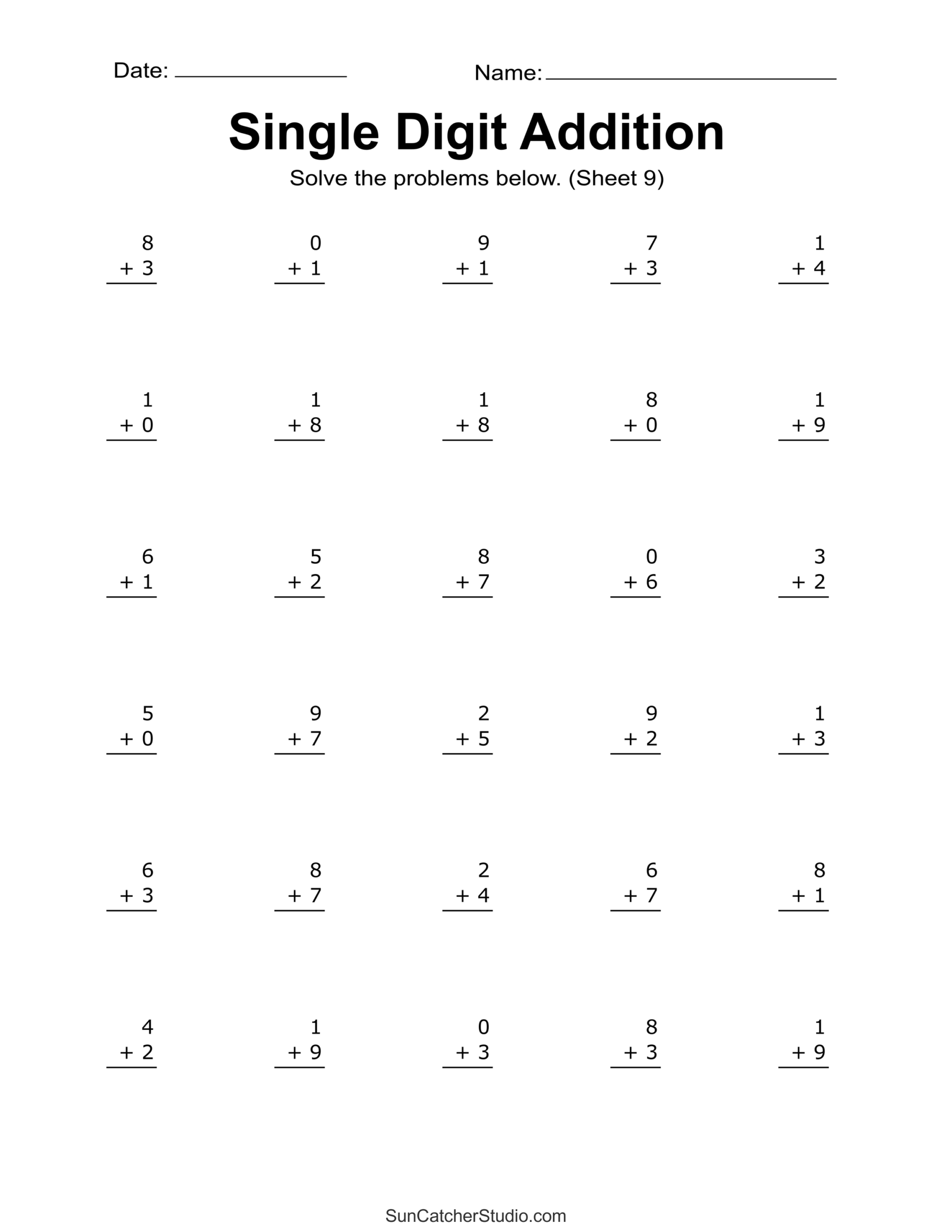Addition Worksheets Free Printable Easy Math Problems Free 