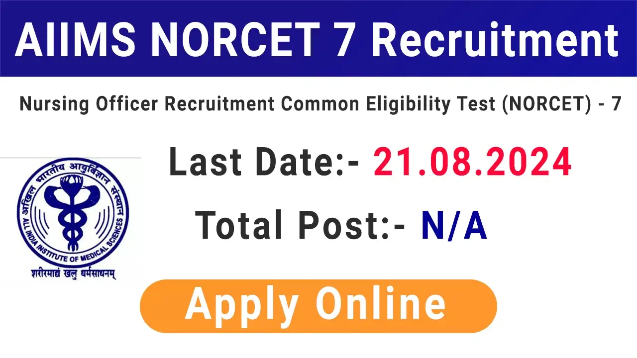 AIIMS NORCET 7 Application Form 2024 Nursing Officer