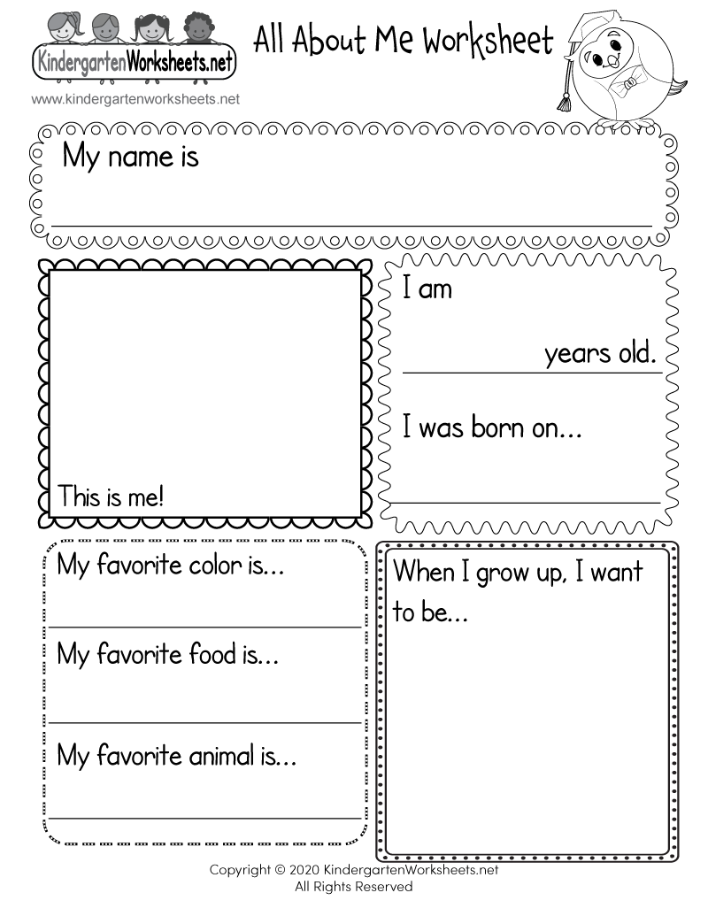 Free All About Me Printable Worksheets