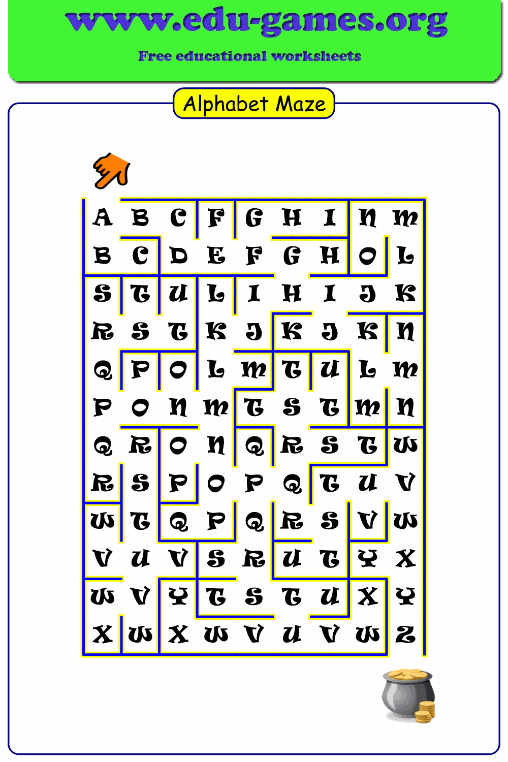 Alphabet Maze Worksheets Free Printables