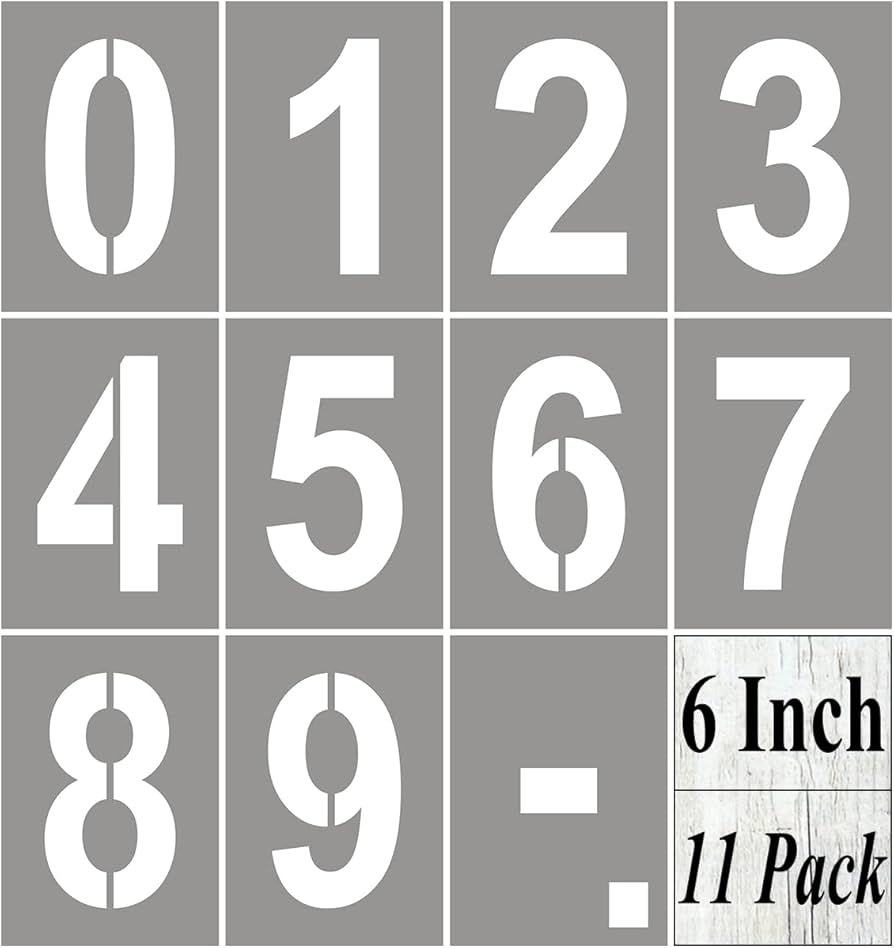Amazon 6 Inch Large Number Stencils For Painting 11 Pack 