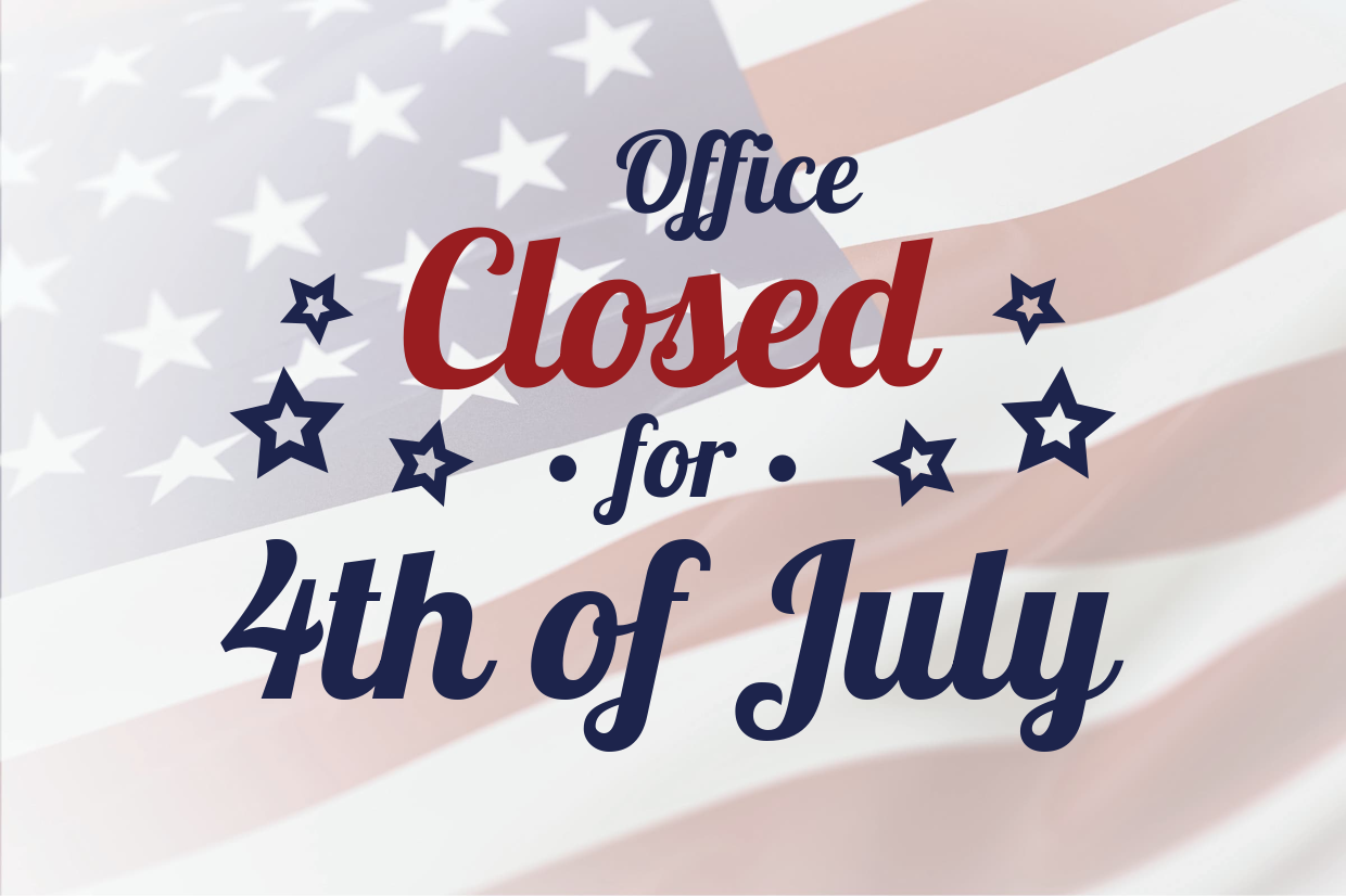 American Flag Background 4th Of July Closed Sign Template Square 