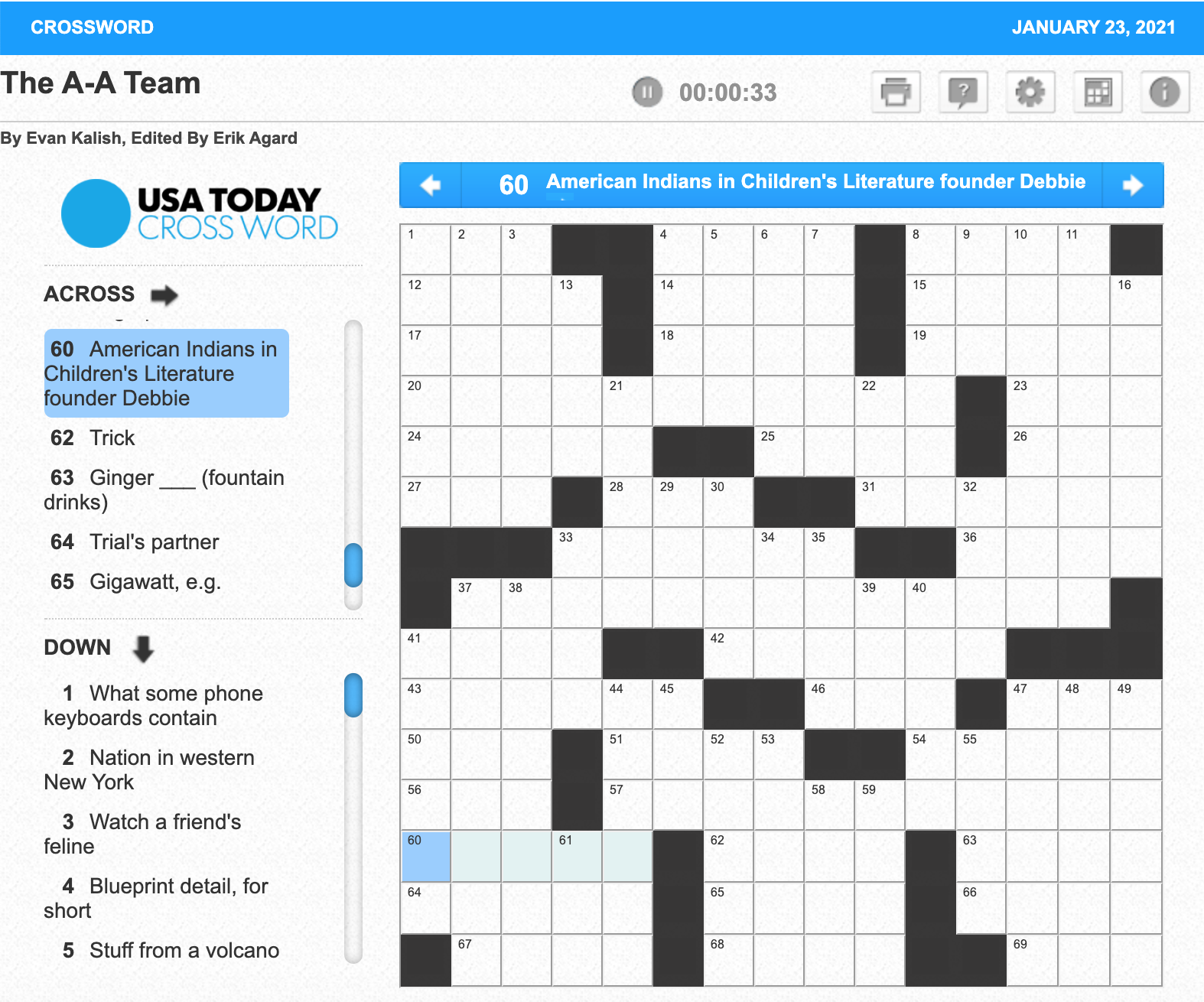 Usa Today Crossword Puzzle Printable Free