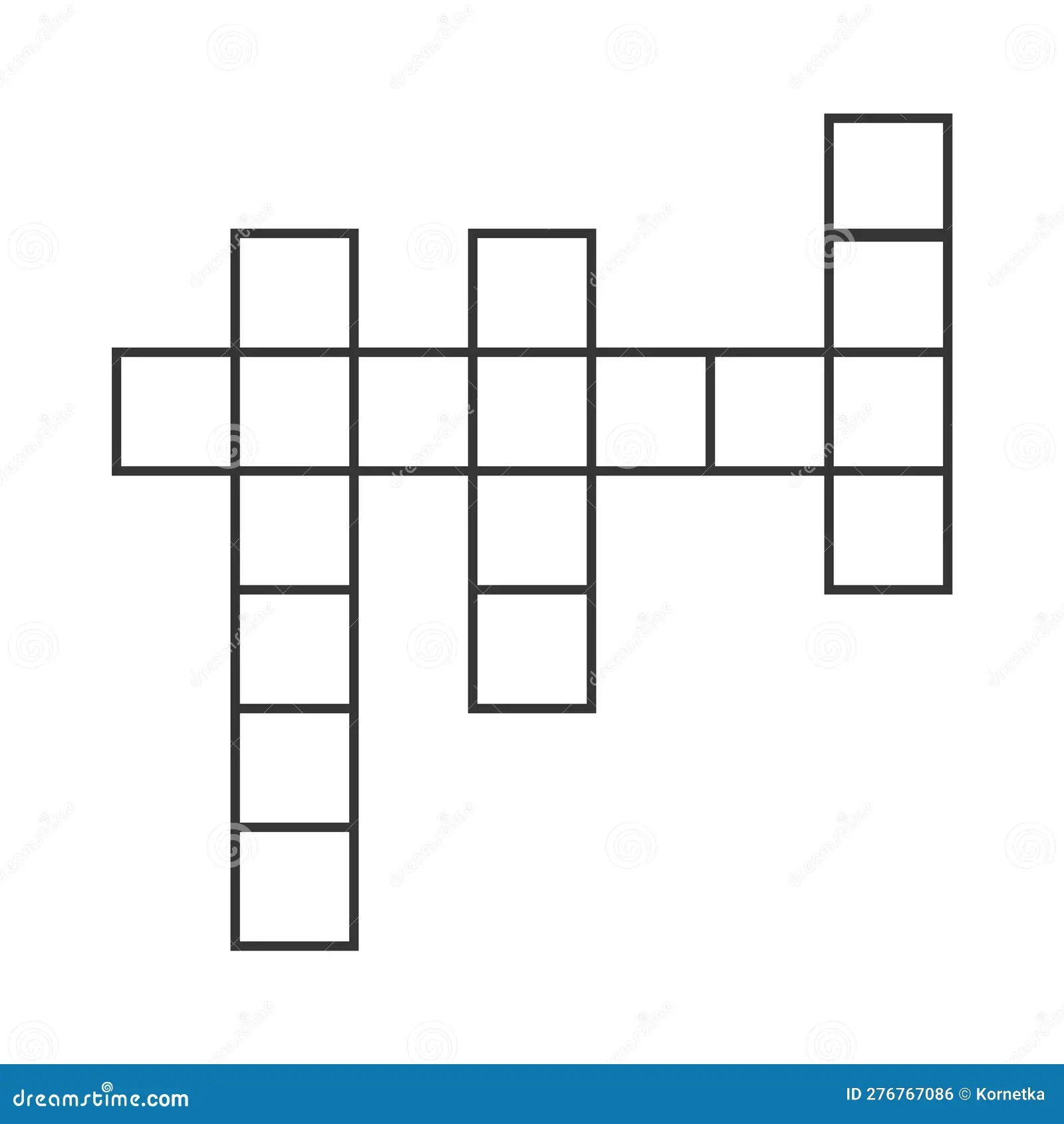 An Empty Grid Template For A 4 word Crossword Puzzle Stock Vector 