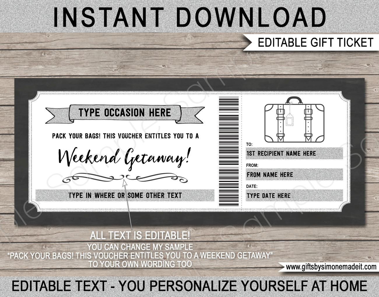 Any Occasion Weekend Away Gift Vouchers