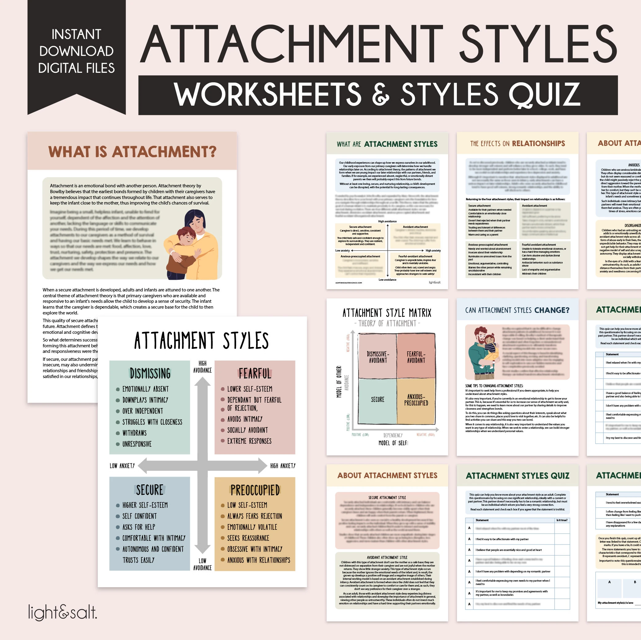 Attachment Styles Quiz Attachment Theory Therapy Worksheets 