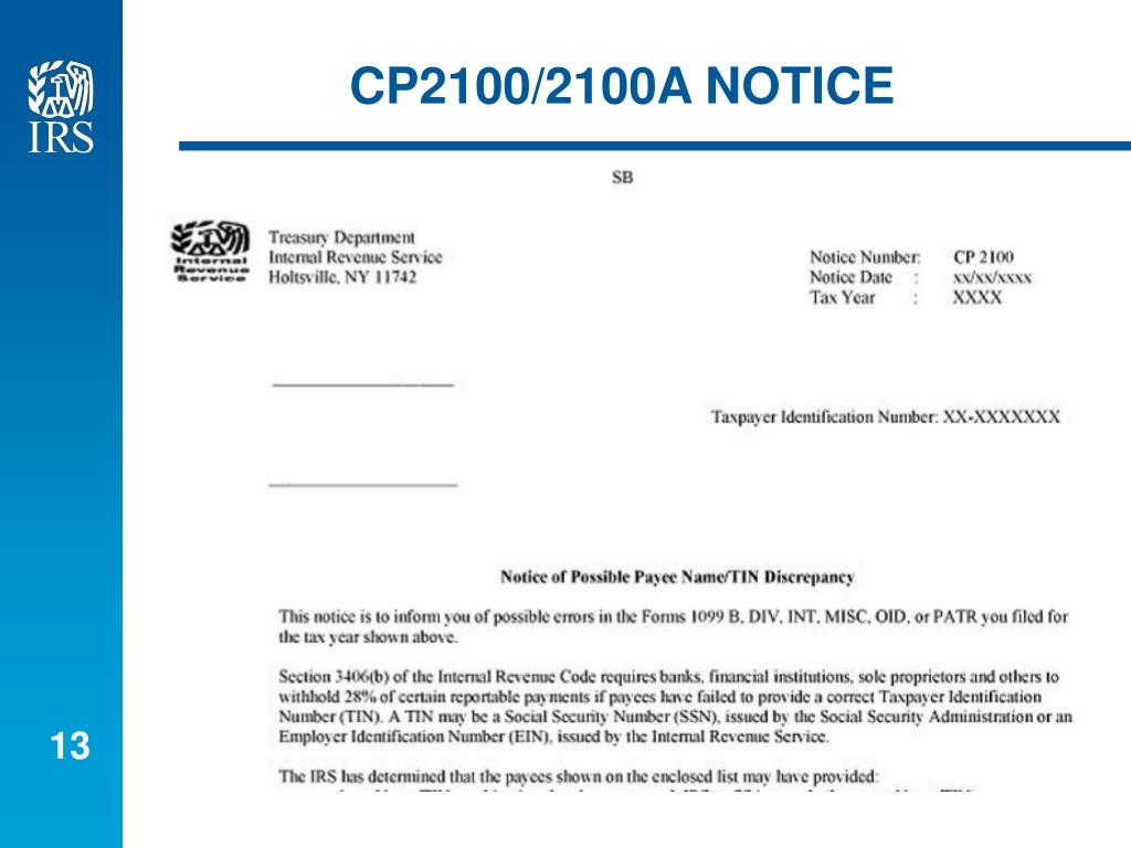 Irs First B Notice Form Template Free