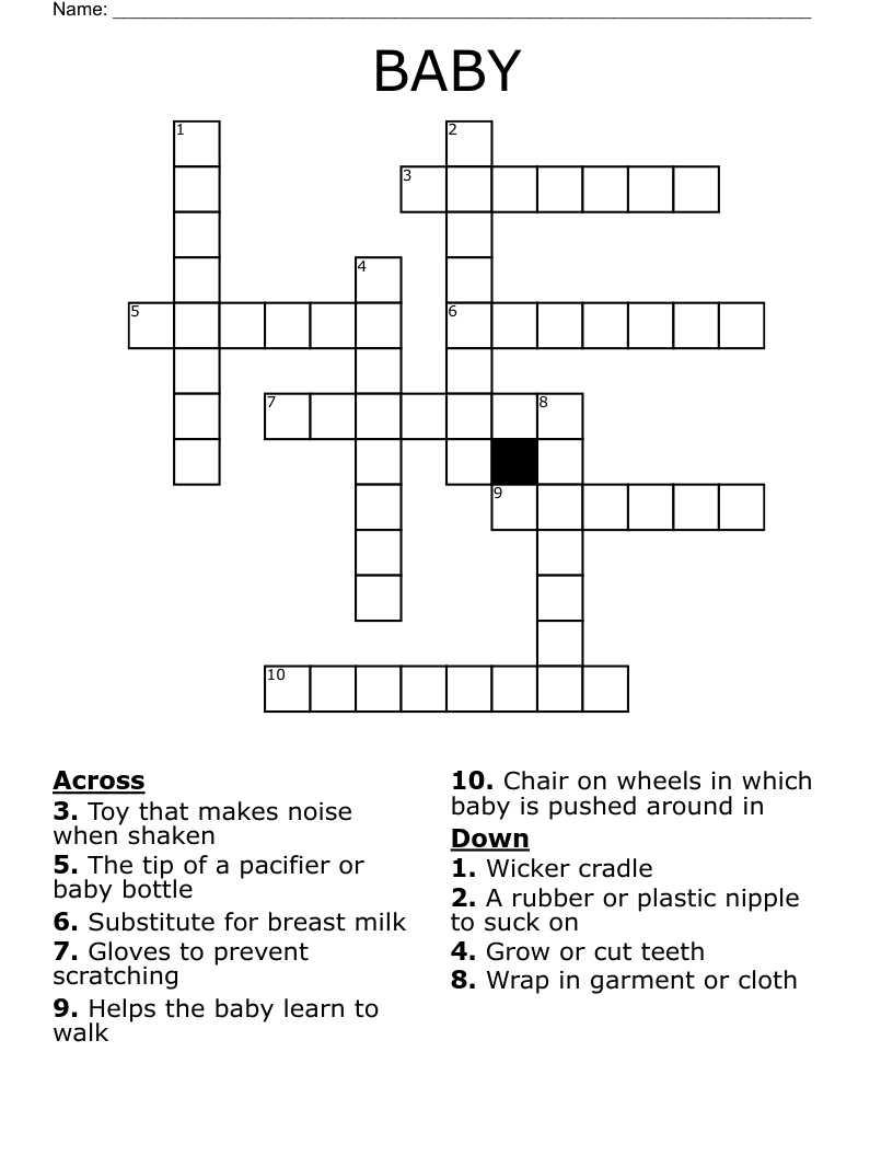 BABY Crossword WordMint