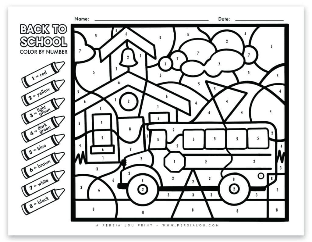 Color By Number Free Printable Sheets