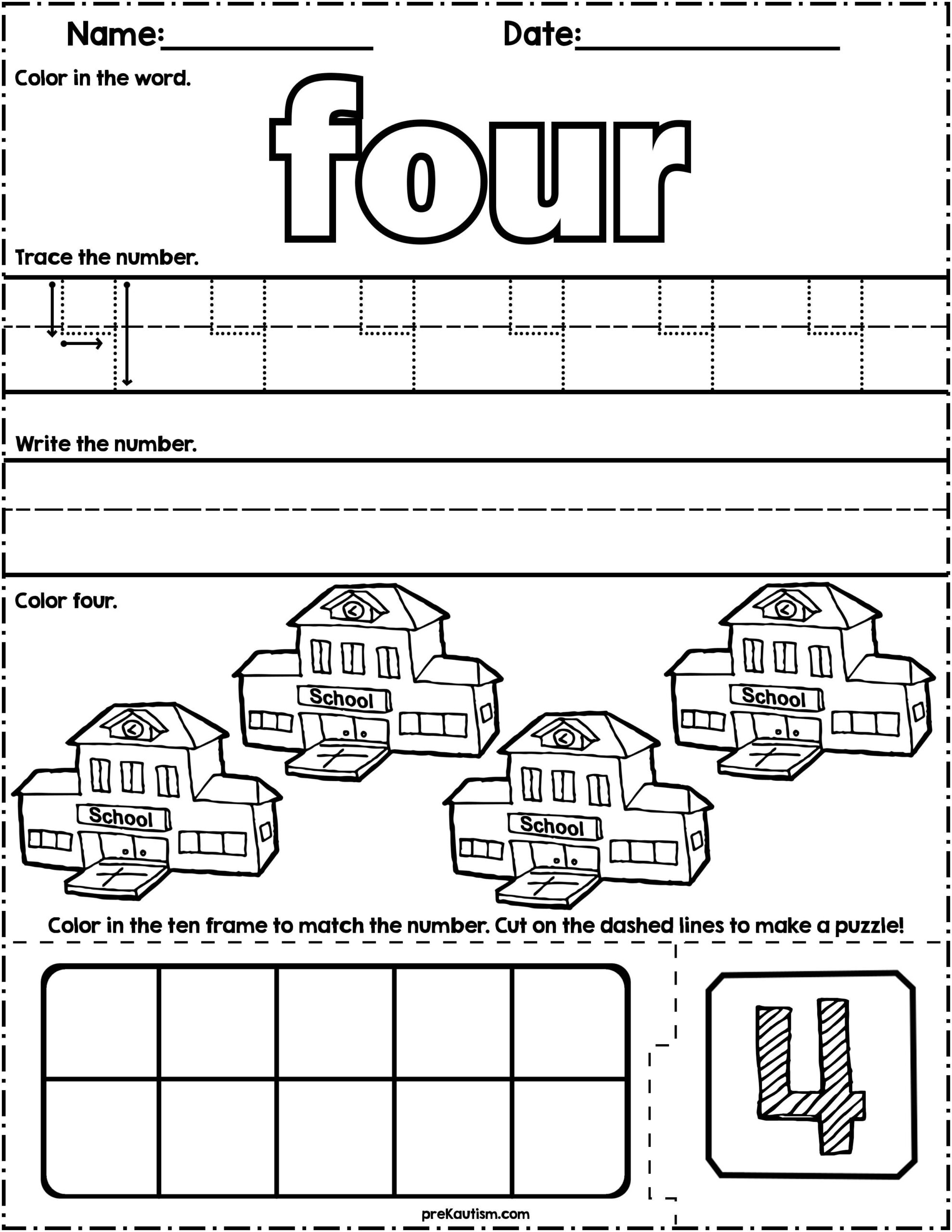 Back To School Count amp Write Math Worksheets By PreKautism TPT