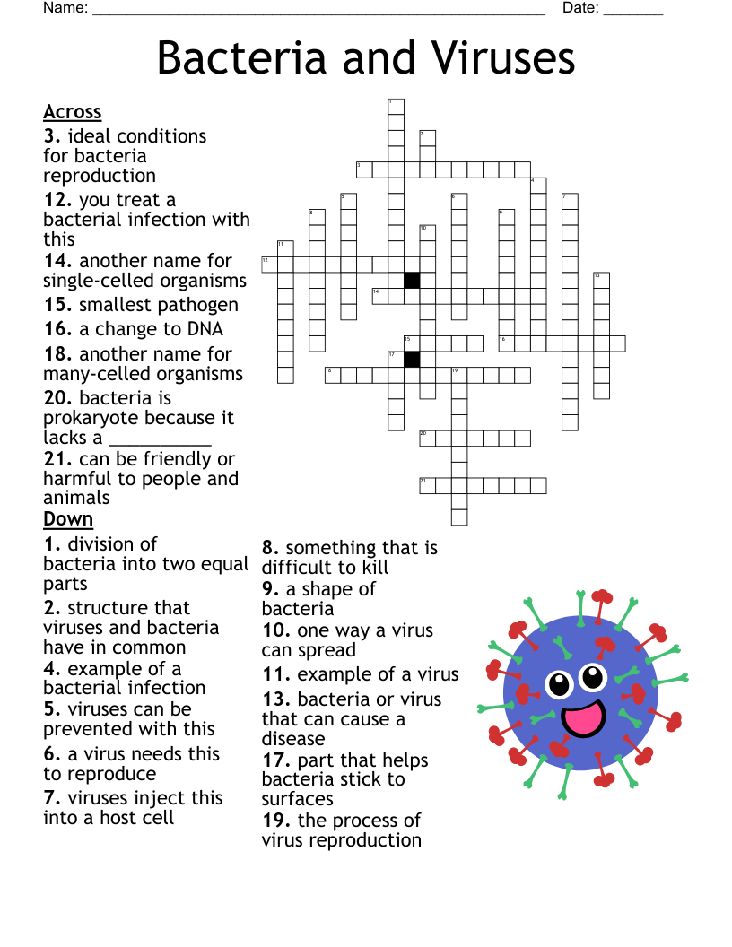 Free Printable Crossword Puzzles Germs