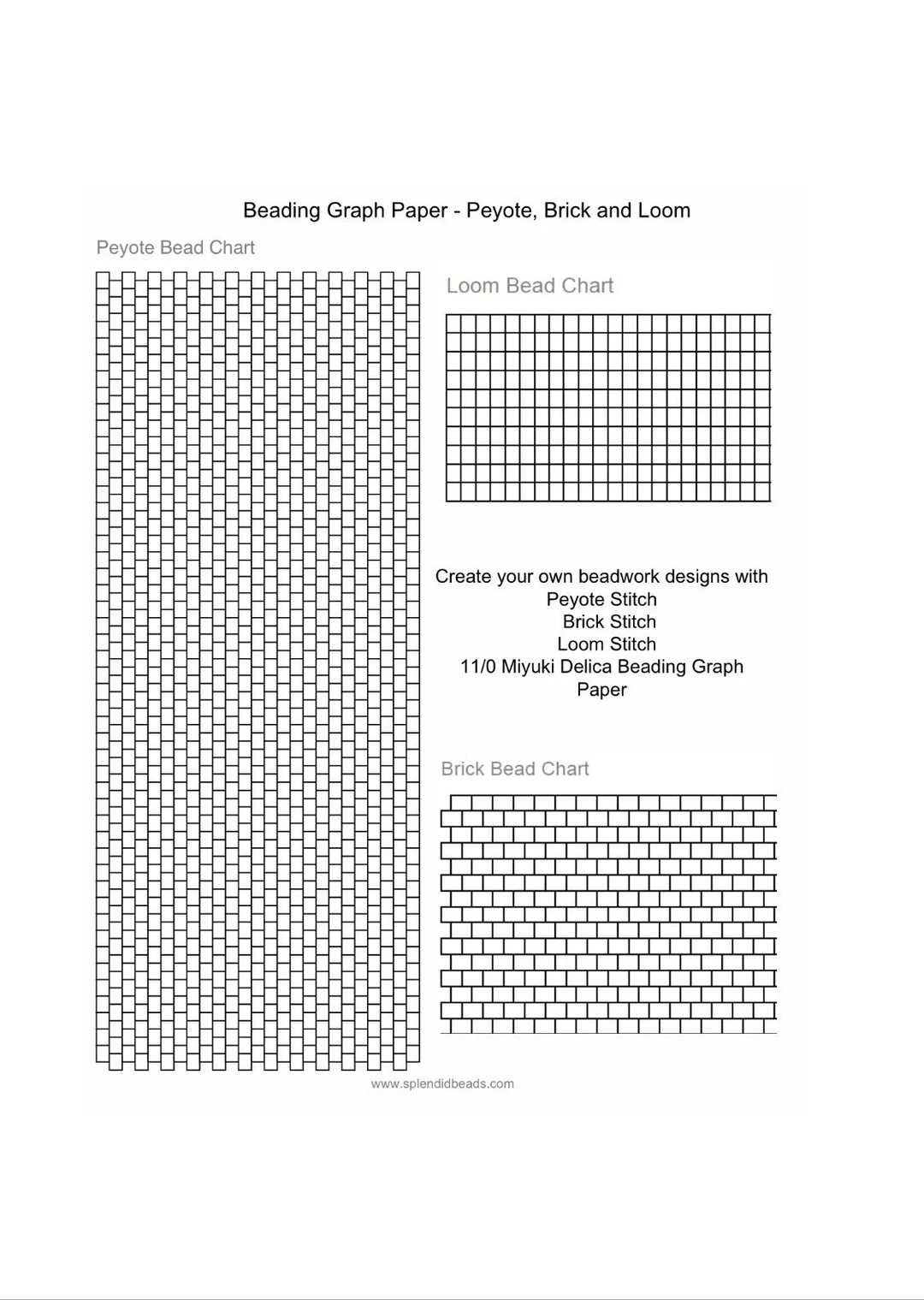 Free Printable Peyote Beading Graph Paper