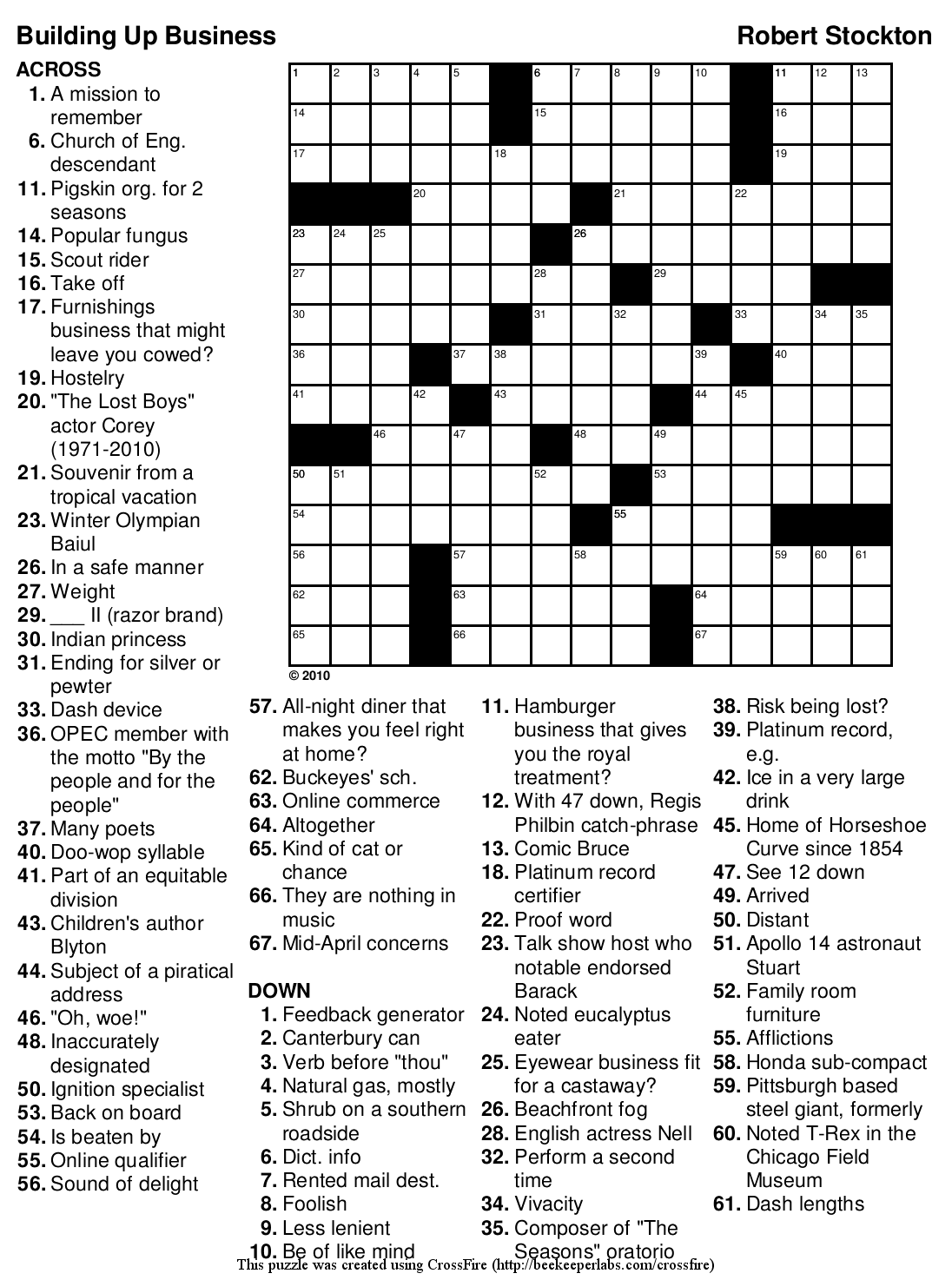 Free Printable Crossword Puzzles Online