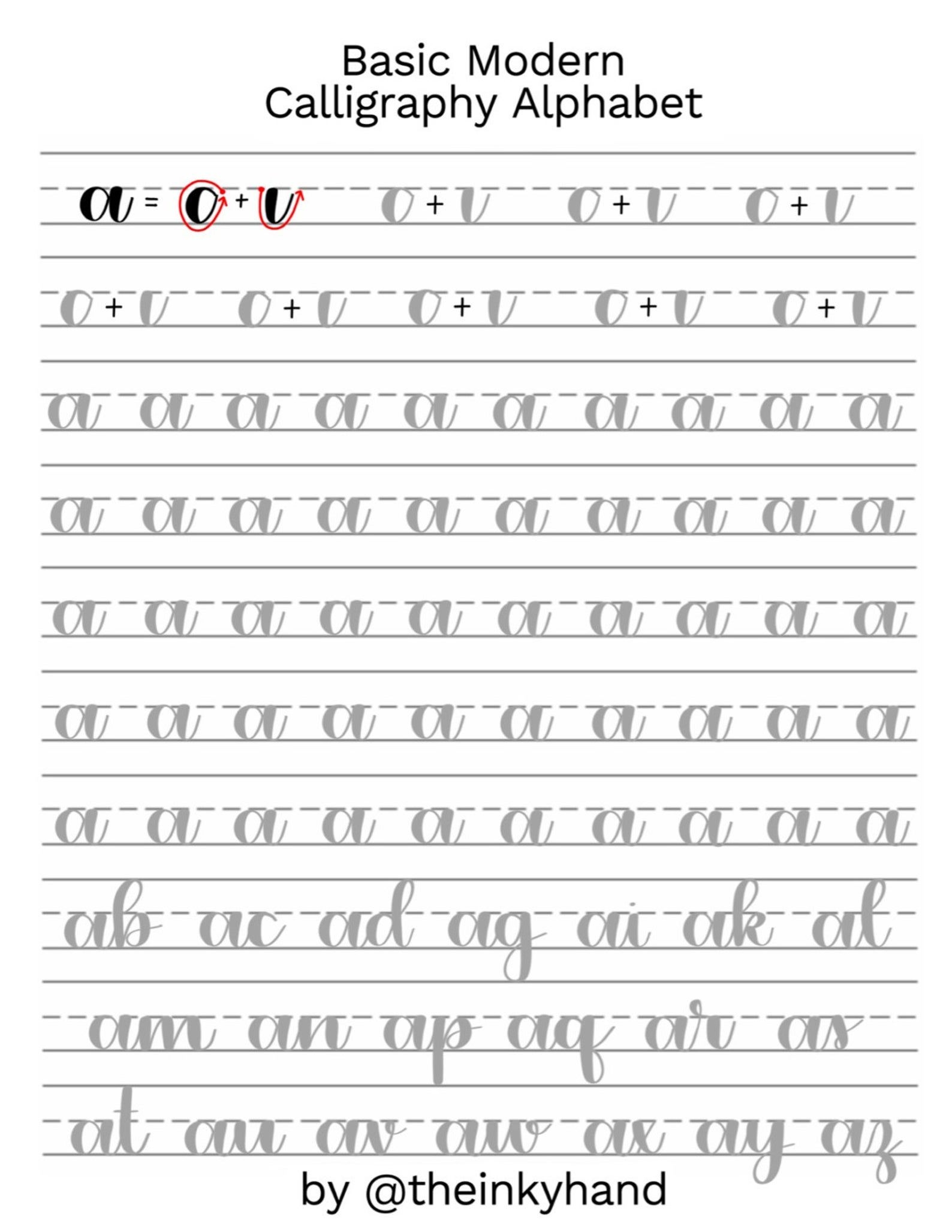Free Calligraphy Printable Practice Sheets