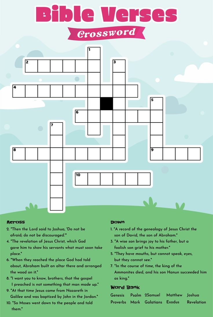 Printable Adult Bible Crossword Puzzles