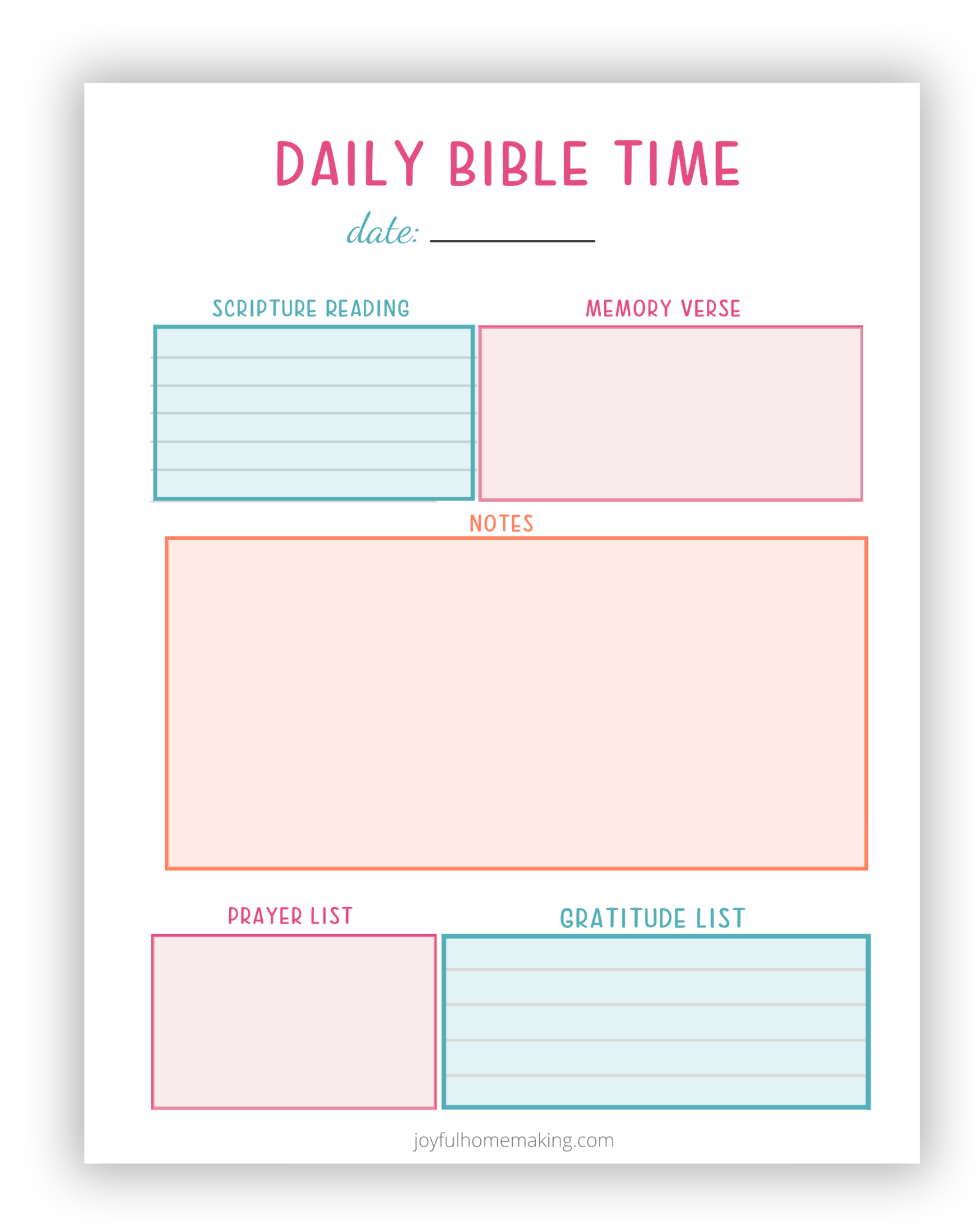 Printable Bible Study Notes Template