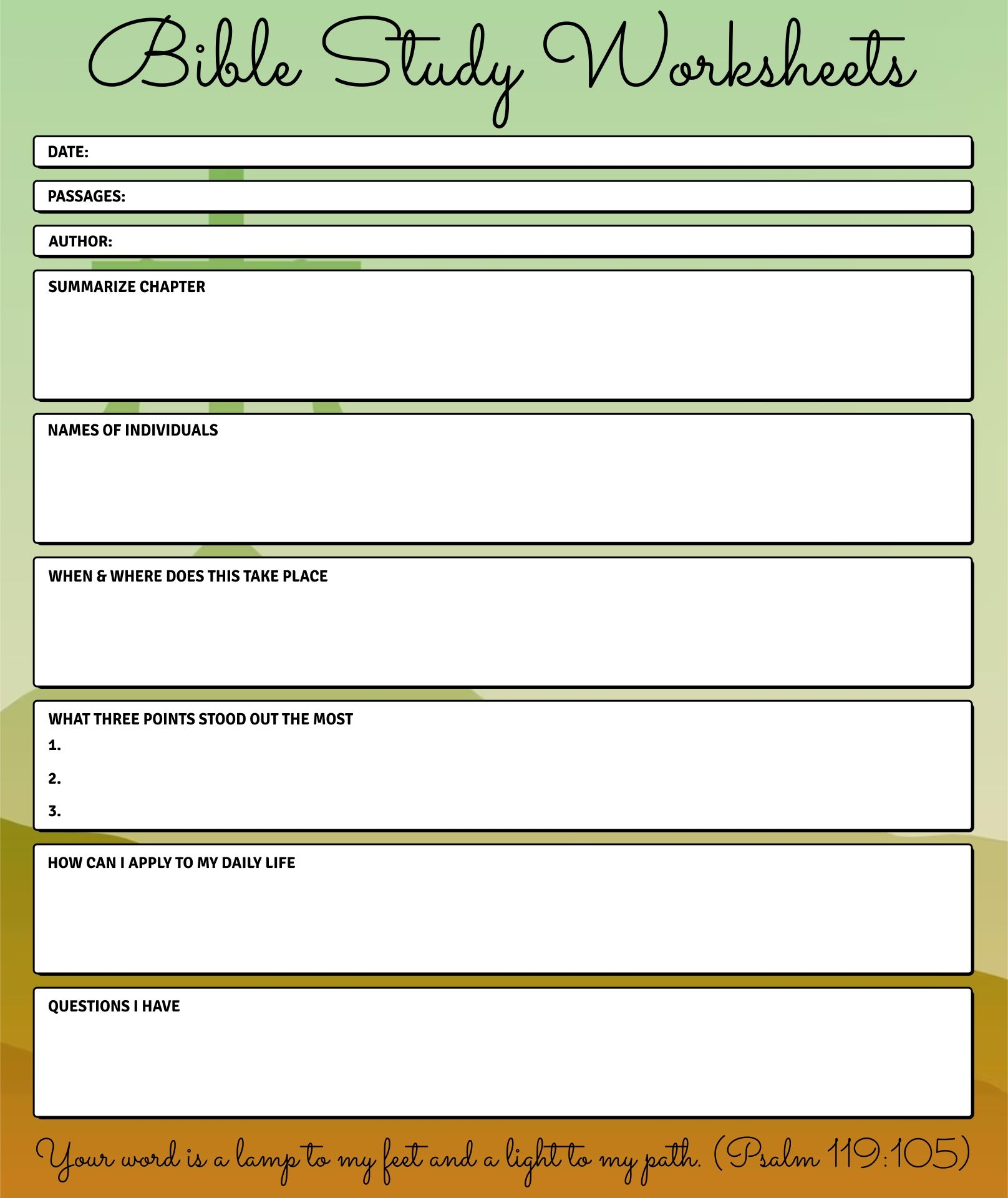 Bible Study Worksheets 10 Free PDF Printables Printablee