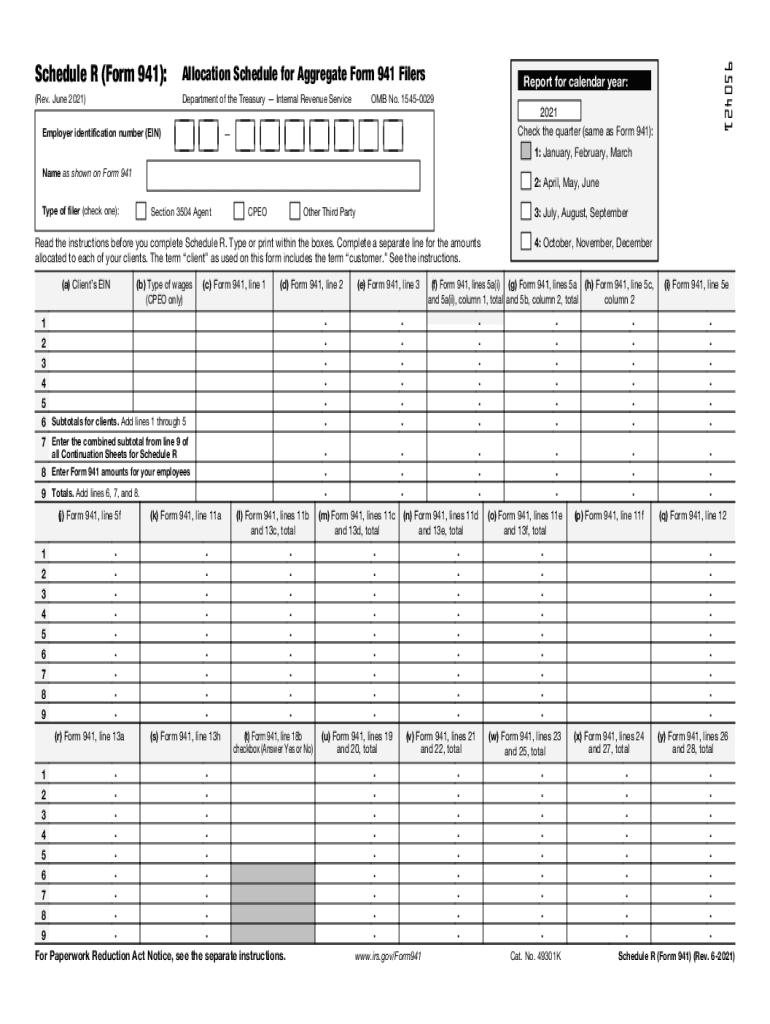 Form 941 Schedule B 2021