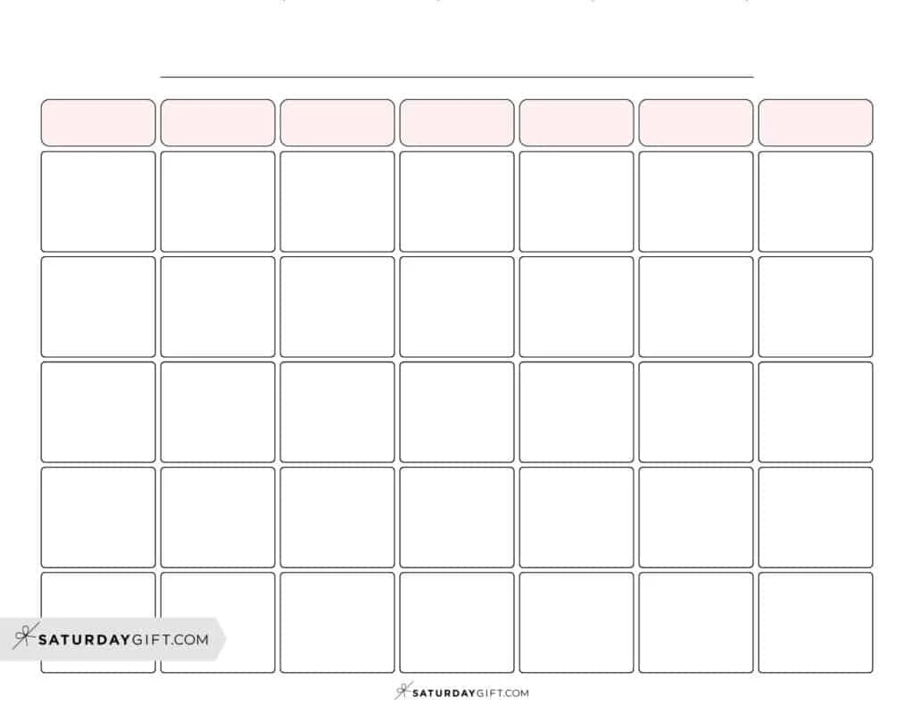 Calendar Template Free Printable