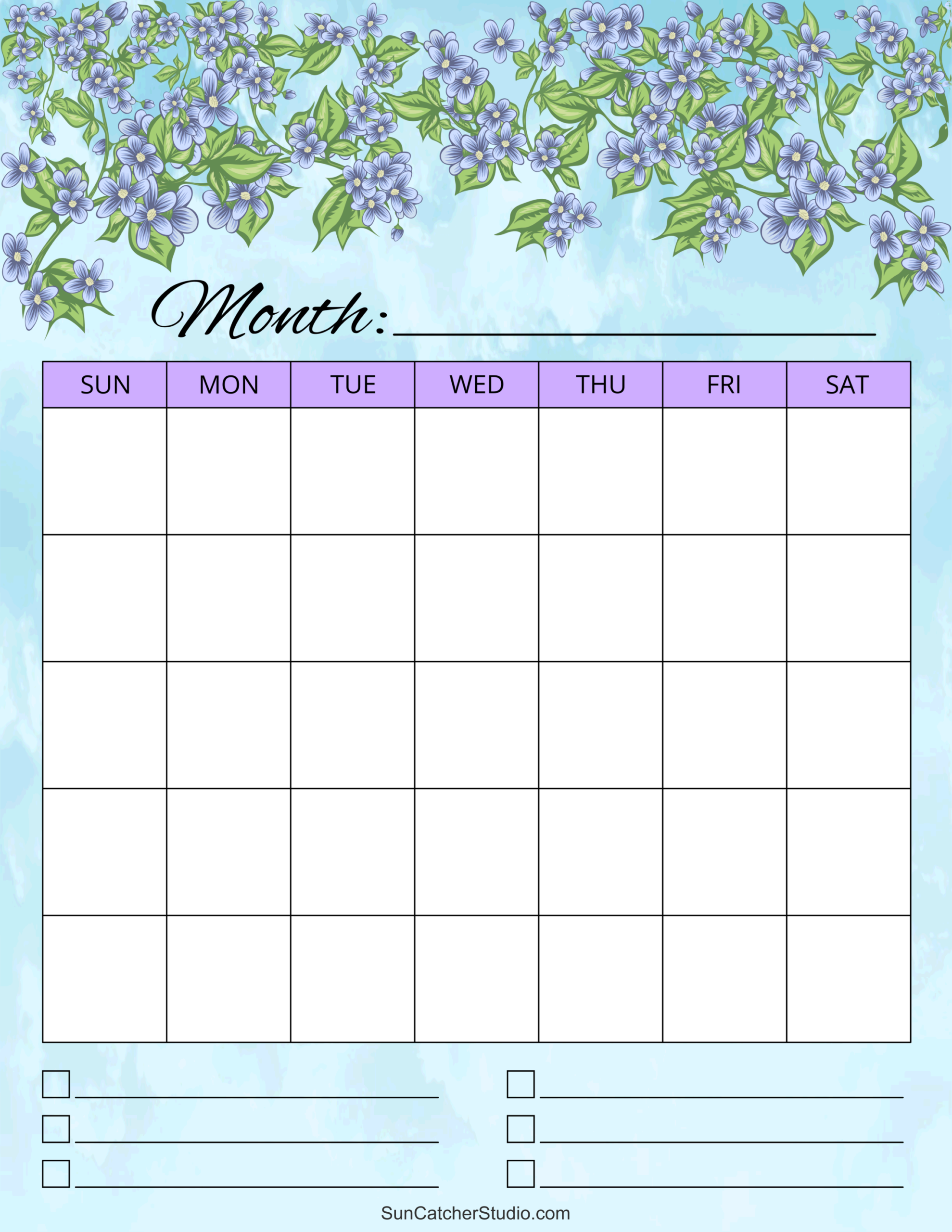 Calendar Printables Blank