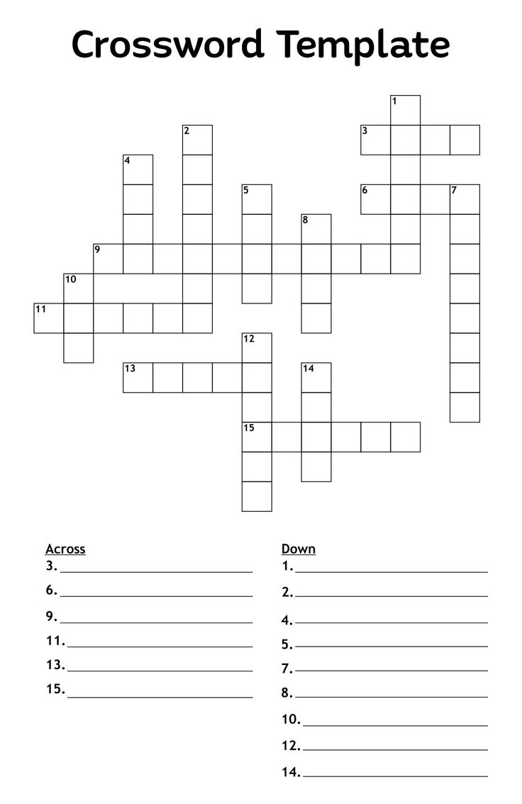 Blank Crossword Puzzles Printable