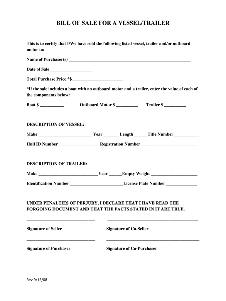 Boat And Trailer Bill Of Sale Fill Out amp Sign Online DocHub