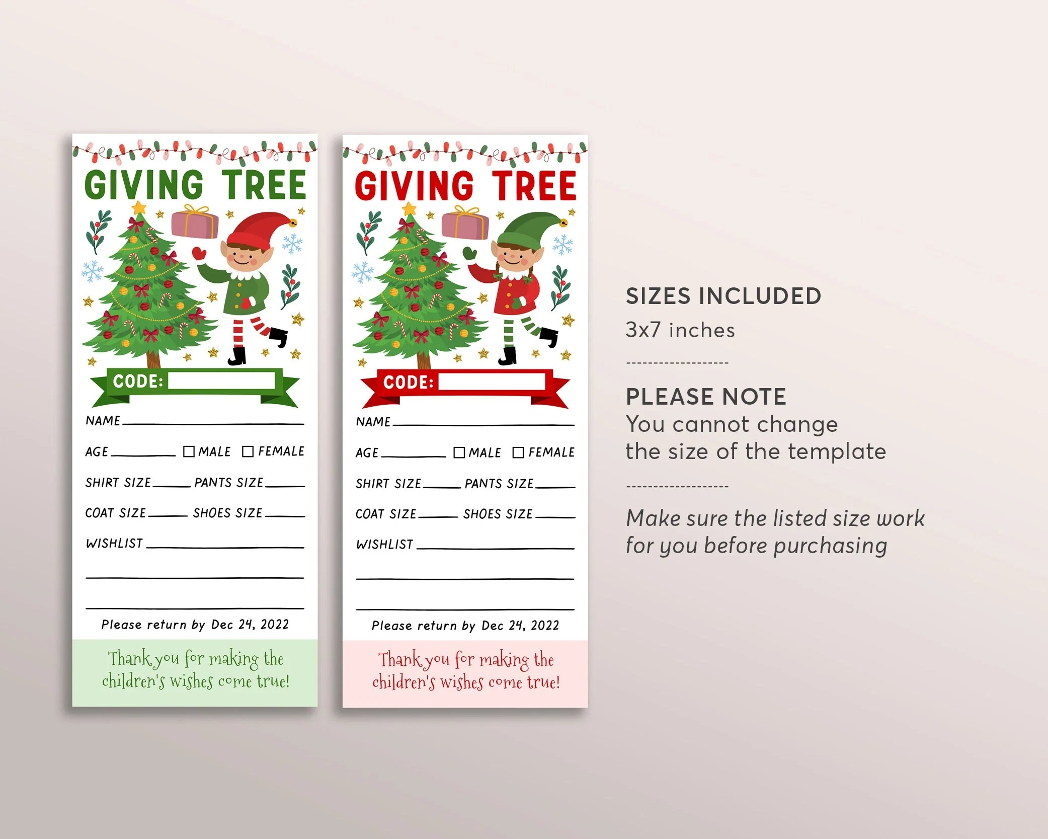 Free Printable Giving Tree Tag Template