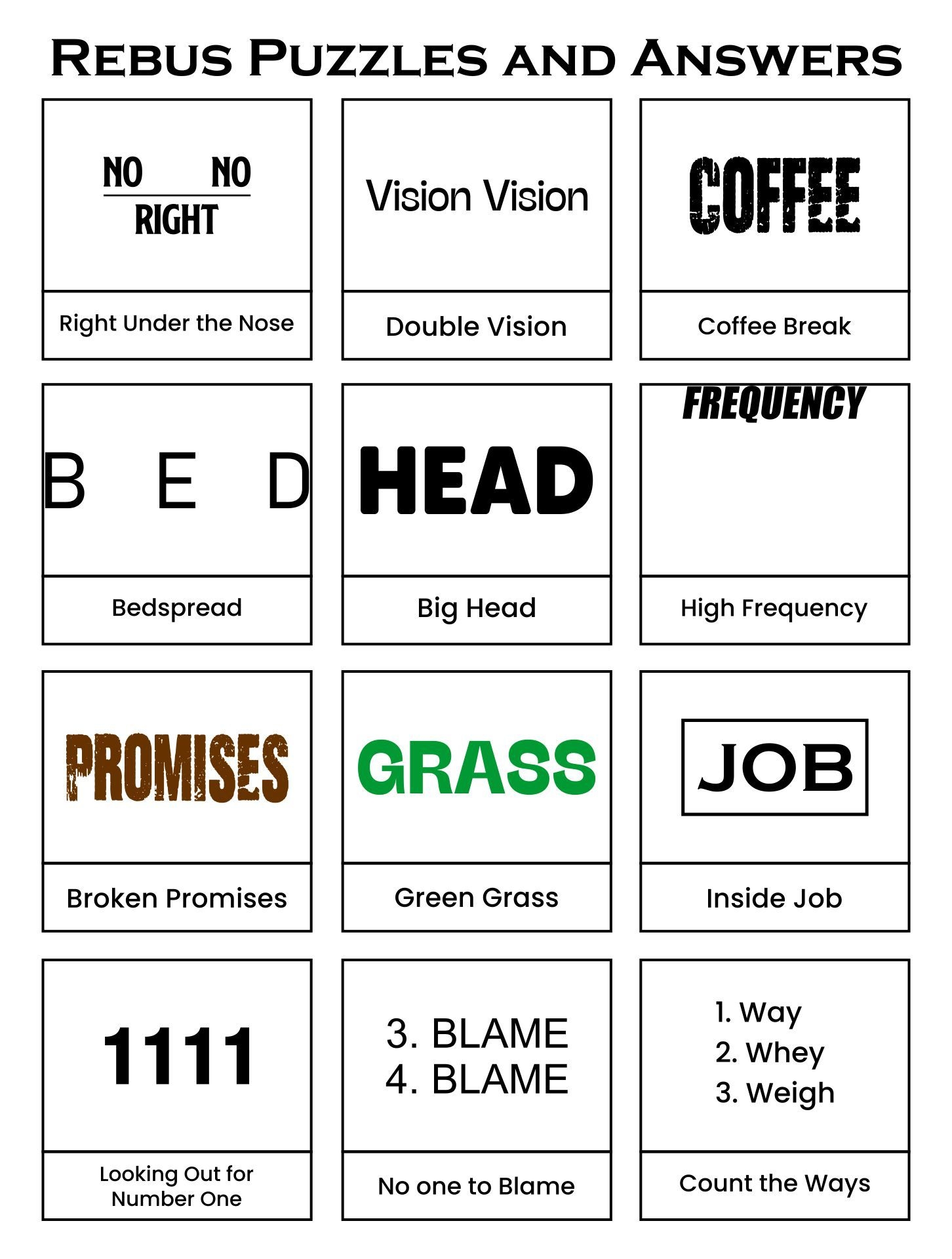 Brain Teaser Printable Puzzles For Adults