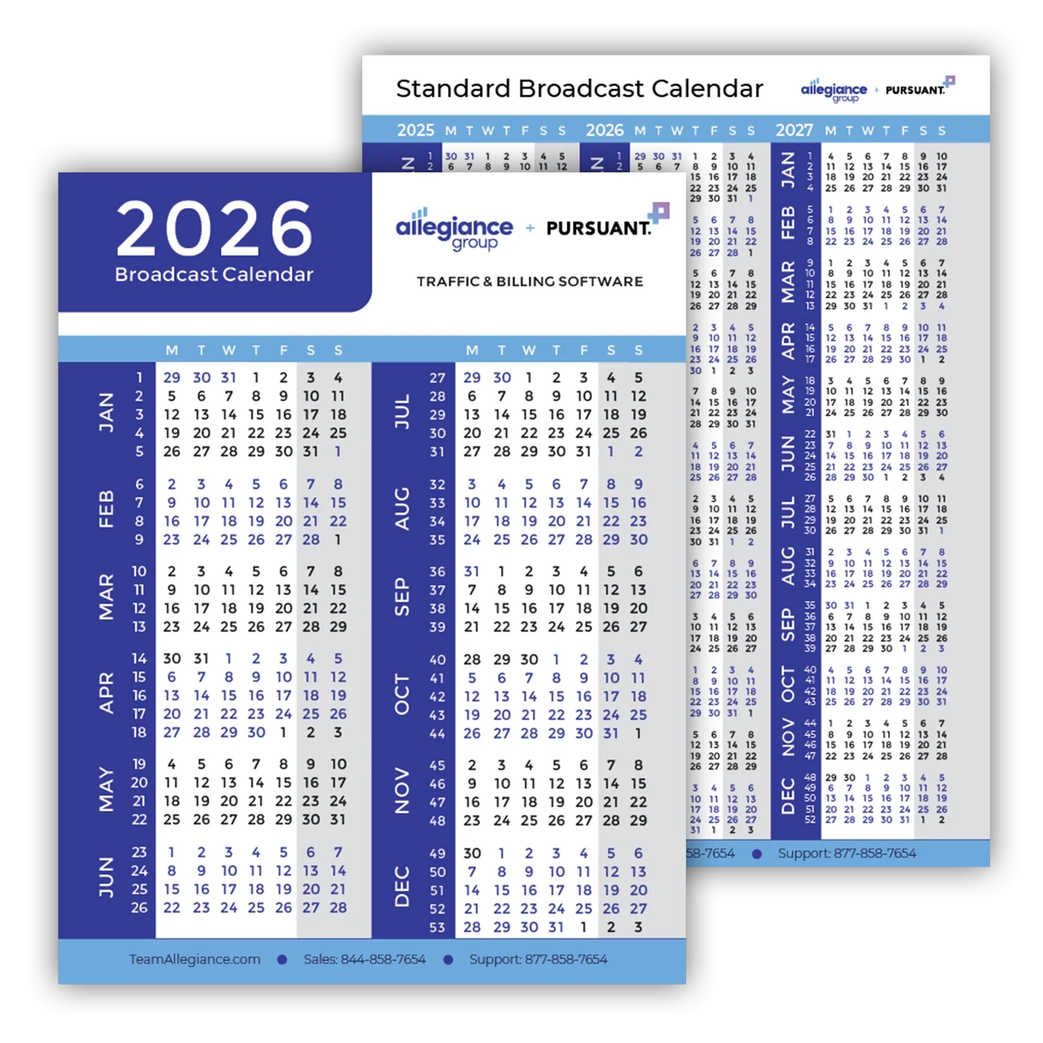 Broadcast Calendar 2026 Allegiance Group Pursuant 