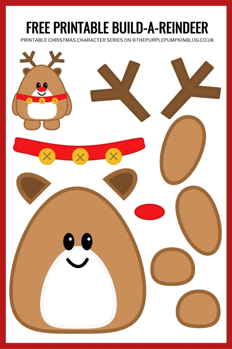 Build A Reindeer Printable Free Printable Paper Reindeer Template