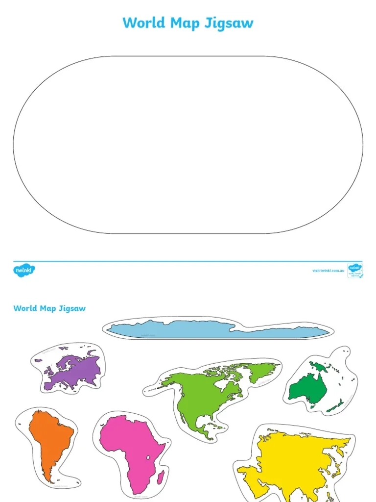Build A World Map Continents And Oceans Jigsaw Puzzle PDF Nature