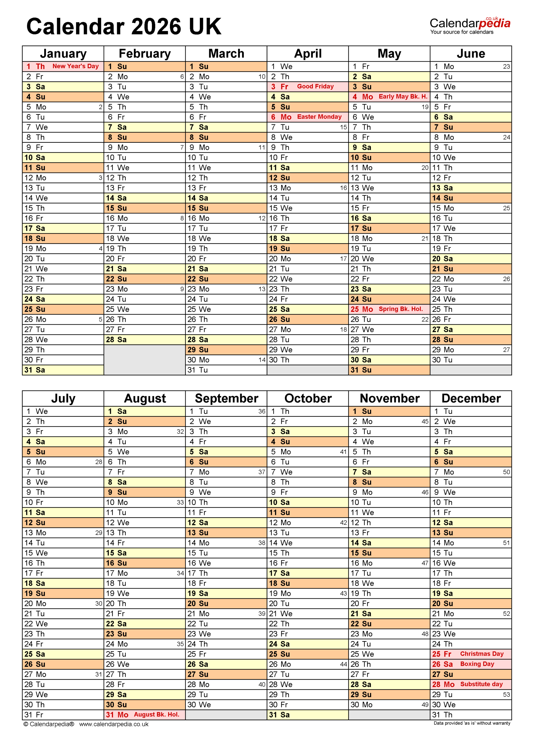 2026 6 Month Calendar Printable