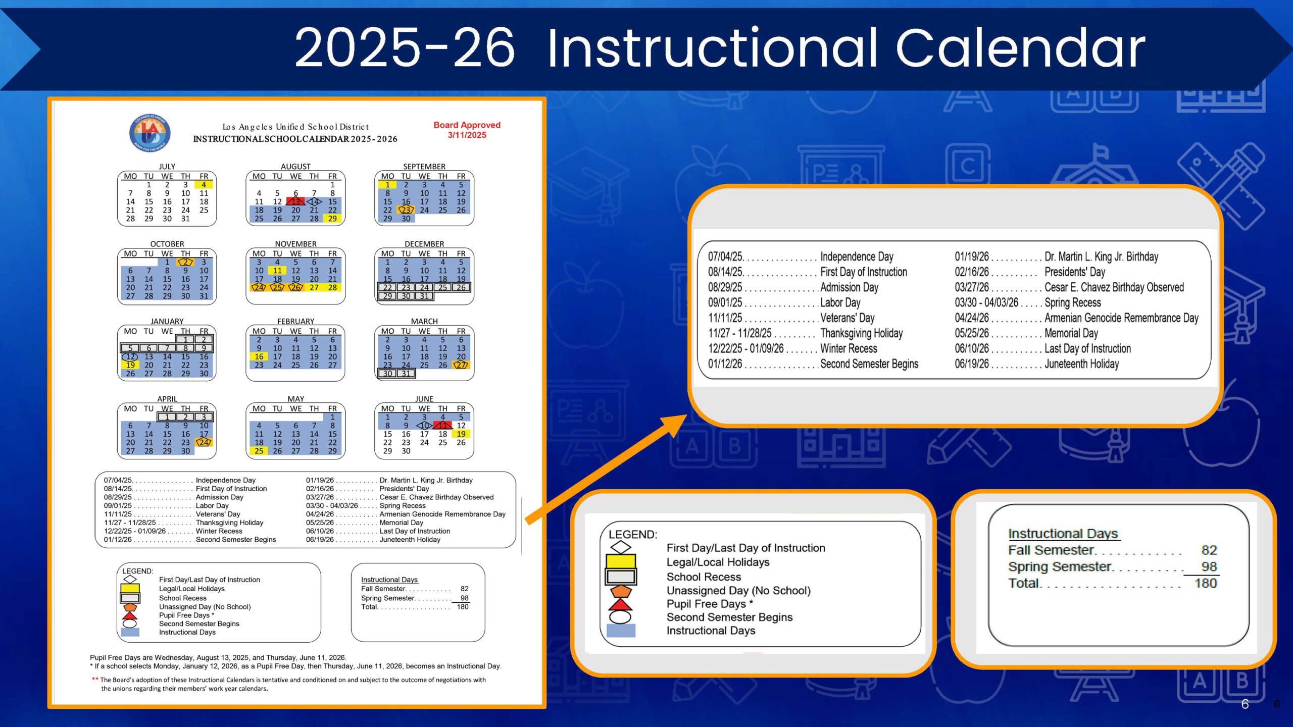 Calendar Calendar Los Angeles Unified School District