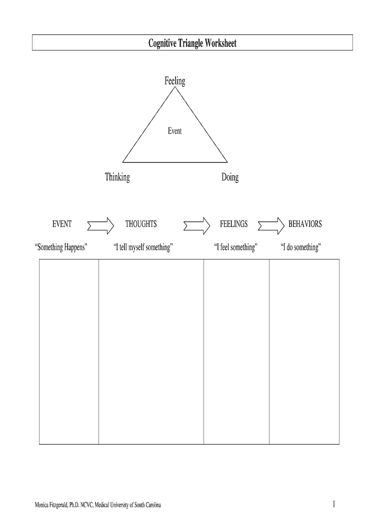 Cbt Triangle Worksheet Free Printable