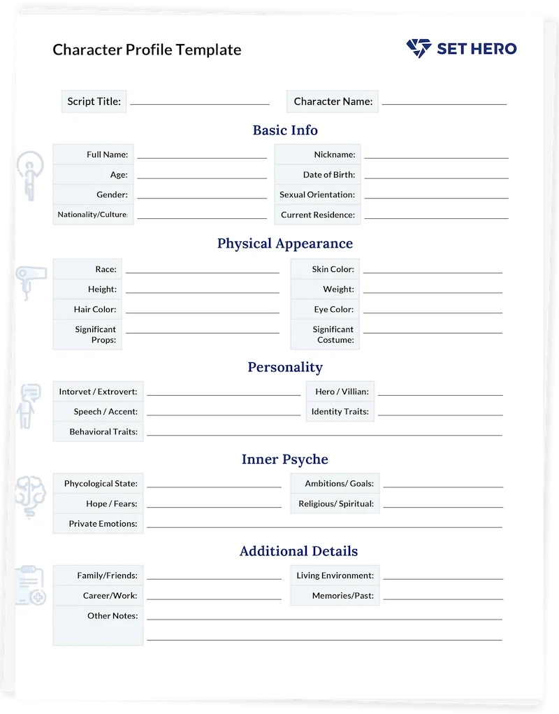 Character Profile Template For Filmmakers with A Free Download 