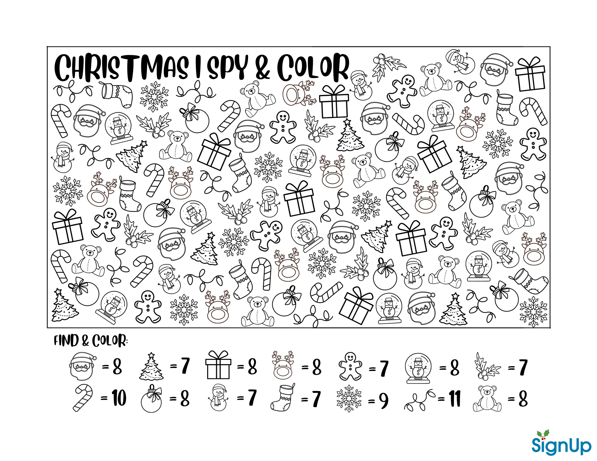 Christmas Activity Sheets amp Coloring Pages SignUp