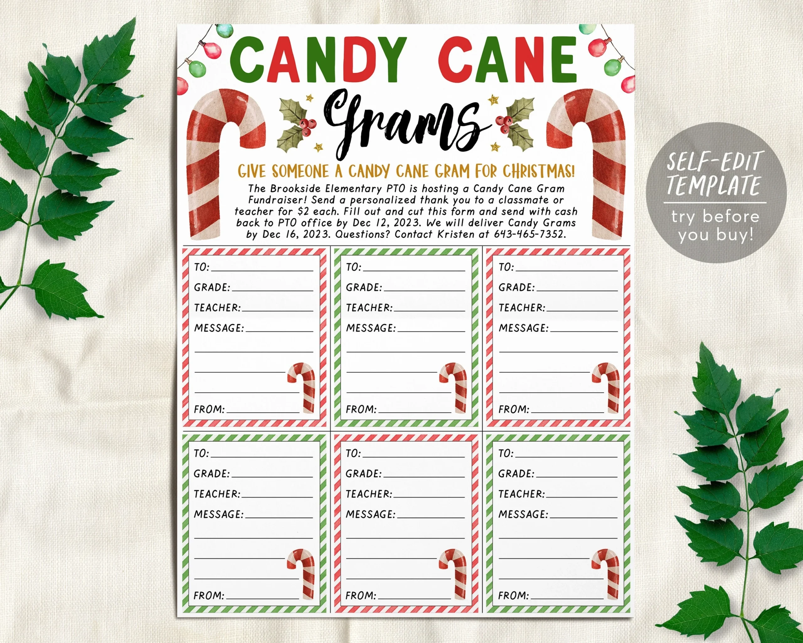 Printable Candy Gram Template