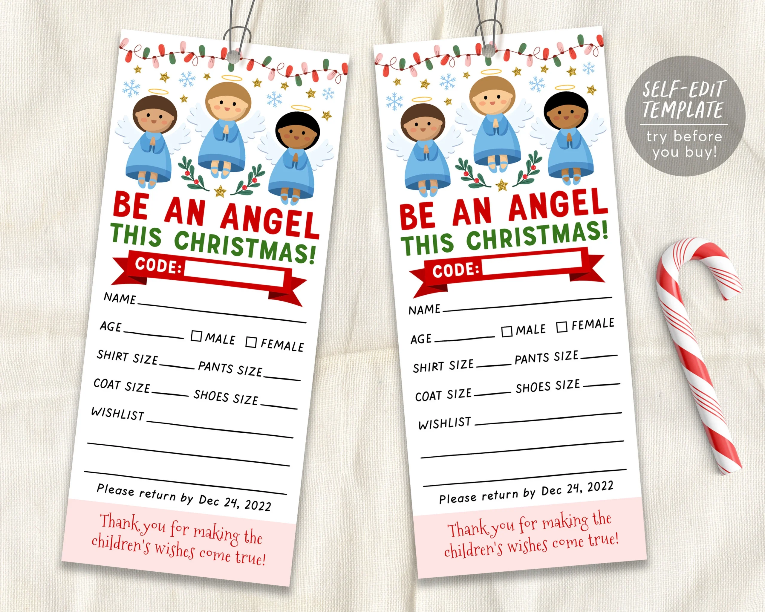 Free Printable Angel Tree Template