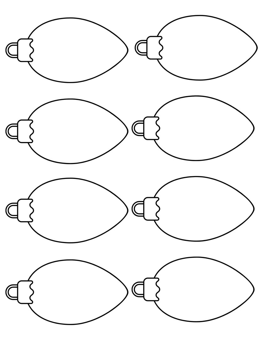 Free Printable Christmas Light Bulb Template