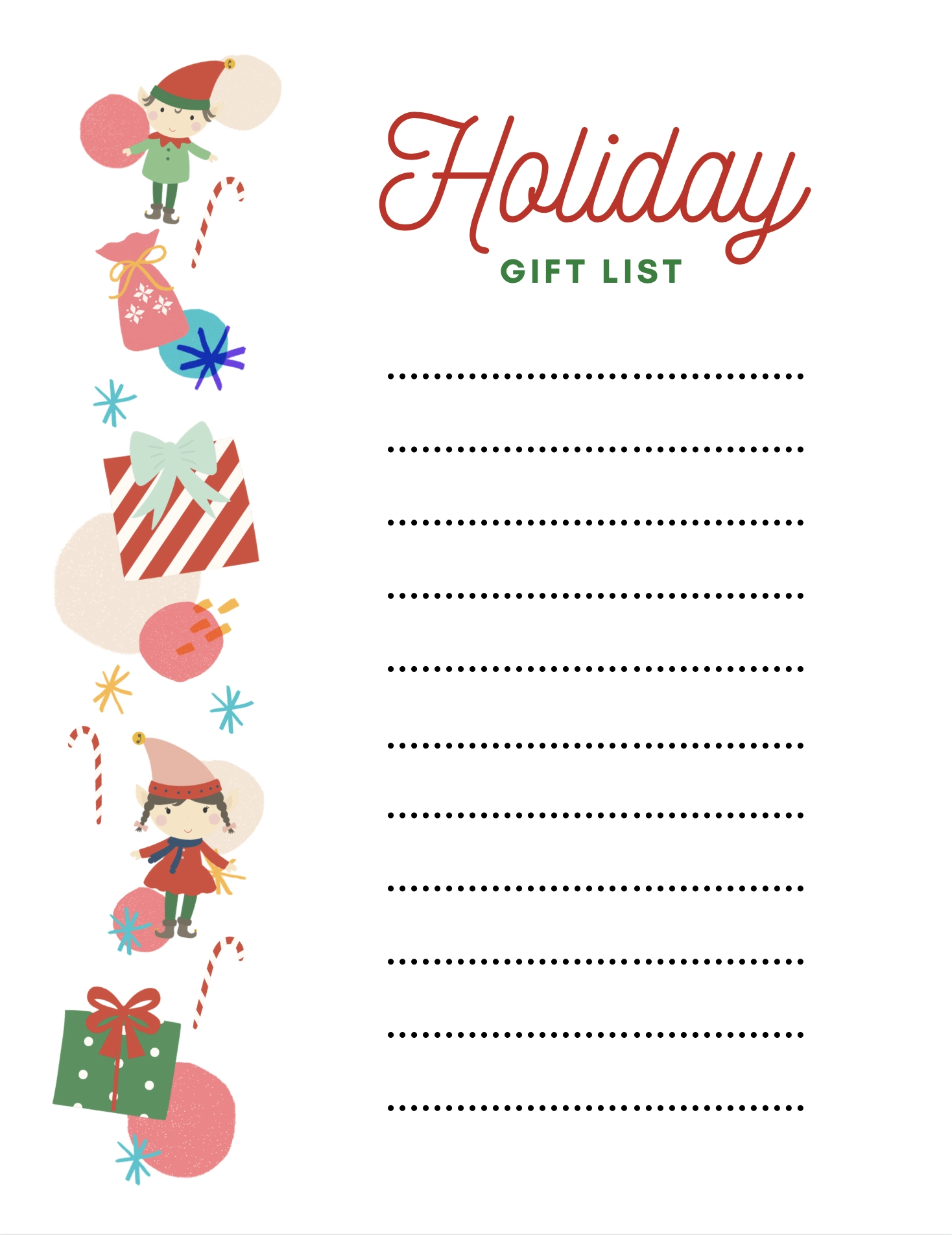 Christmas List Template 9 FREE Gorgeous Printables Make Life 