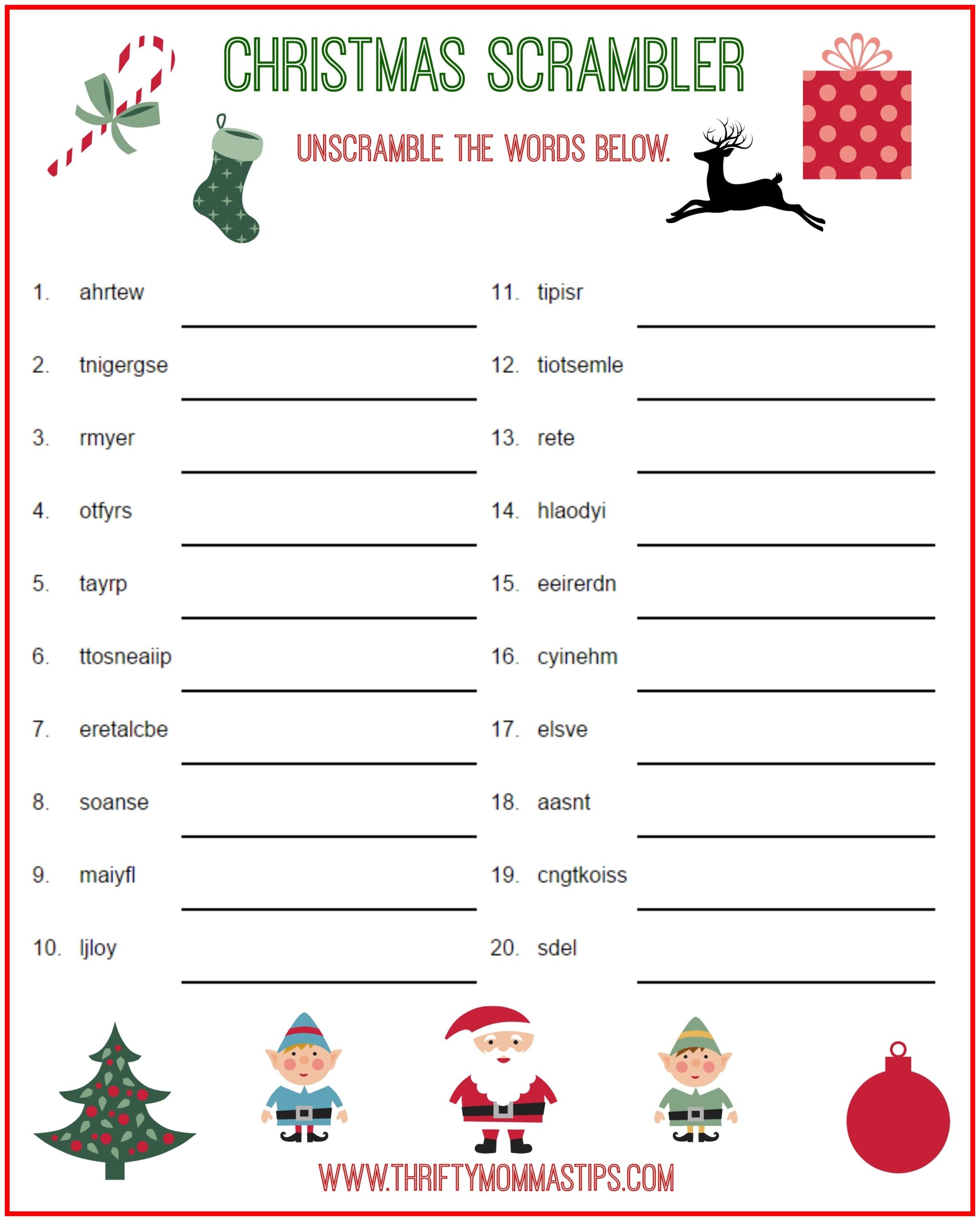 Christmas Printable Puzzles For Kids