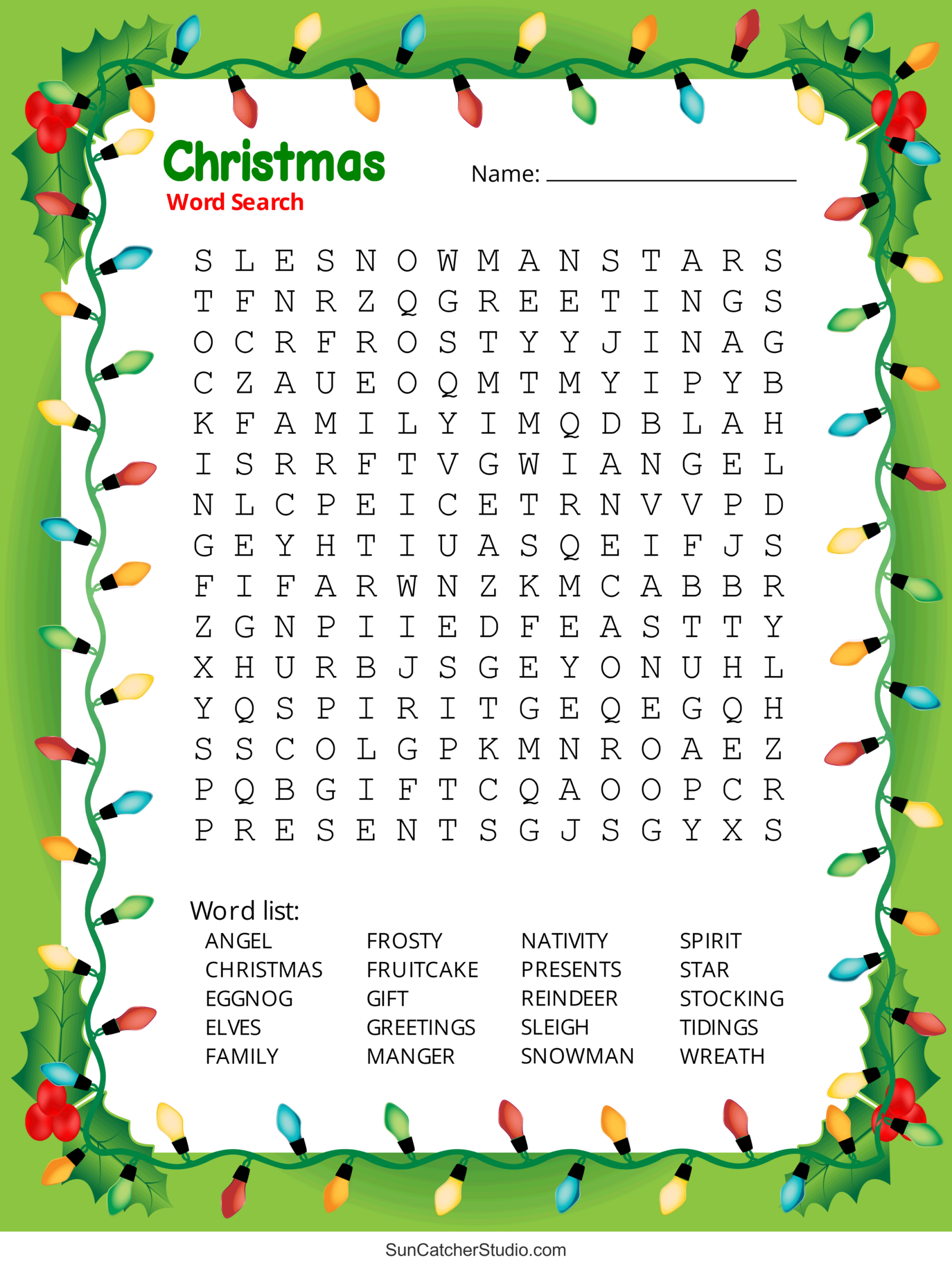 Free Printable Holiday Puzzles