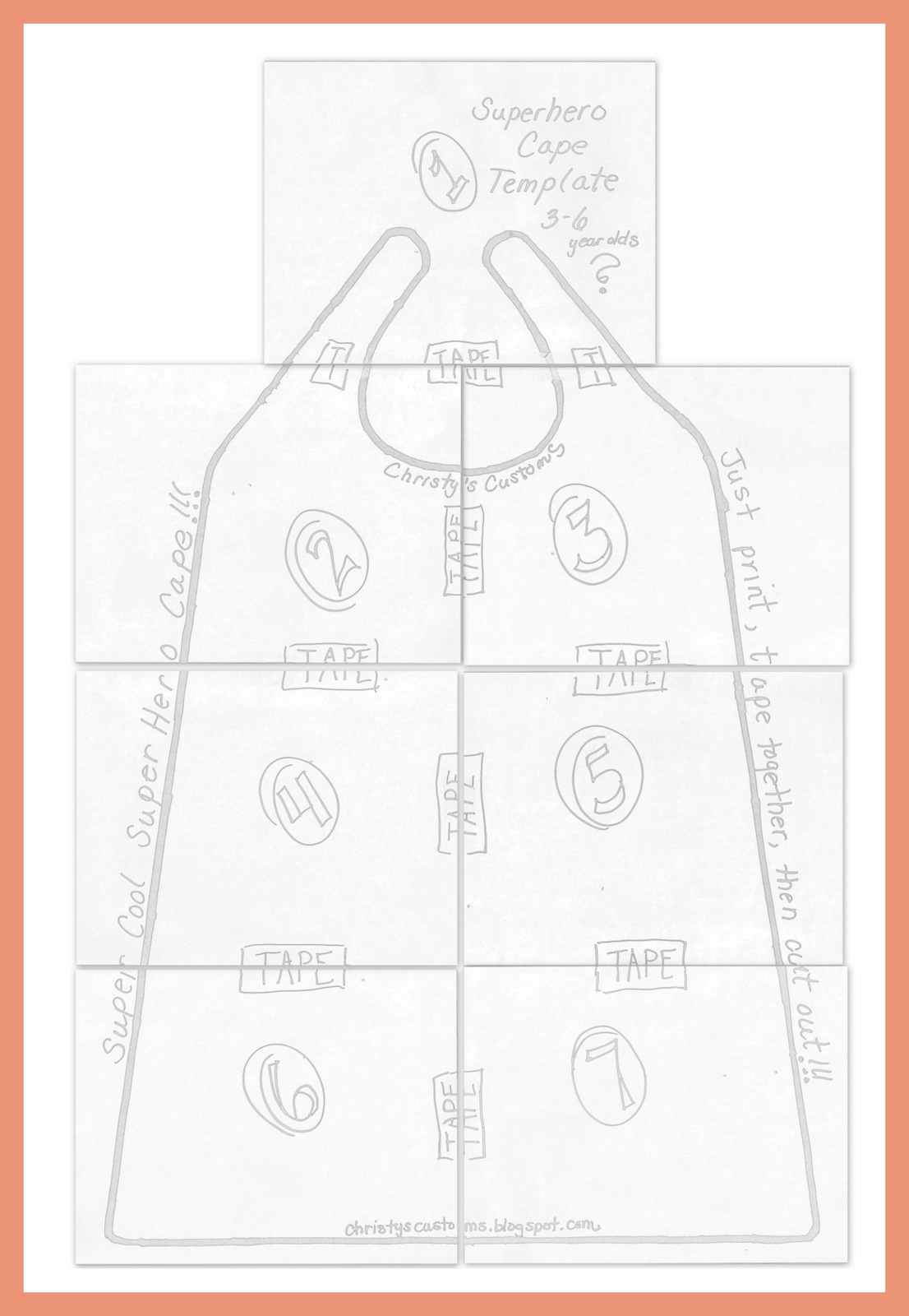 Superhero Cape Template Printable