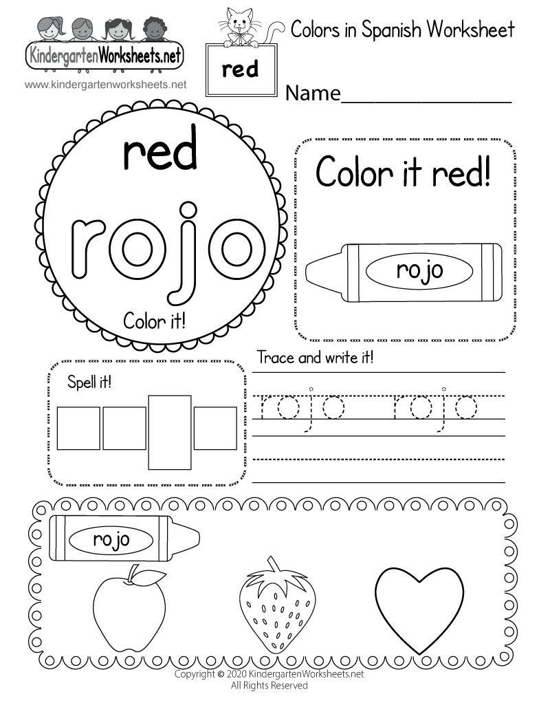 Color Red In Spanish Worksheet Free Printable Digital amp PDF