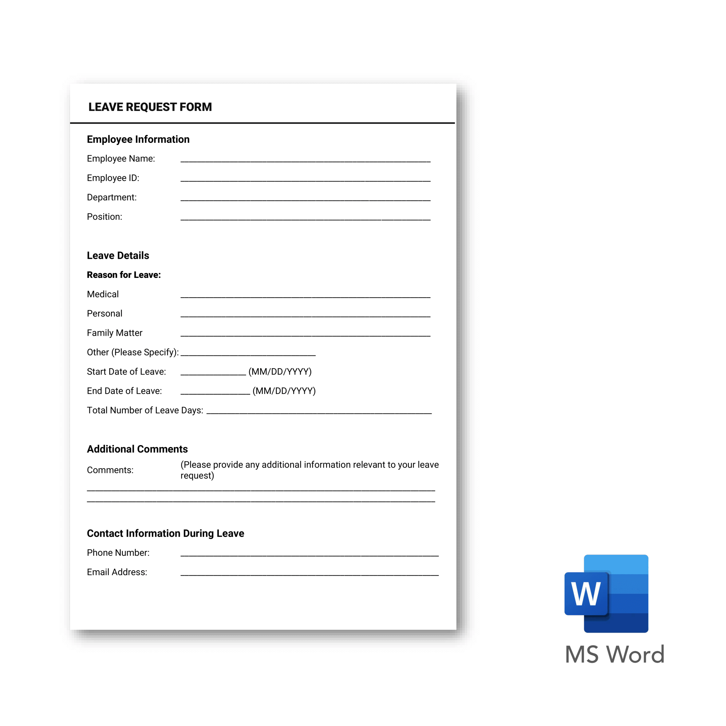 Comprehensive Employee Leave Request Form 2025 