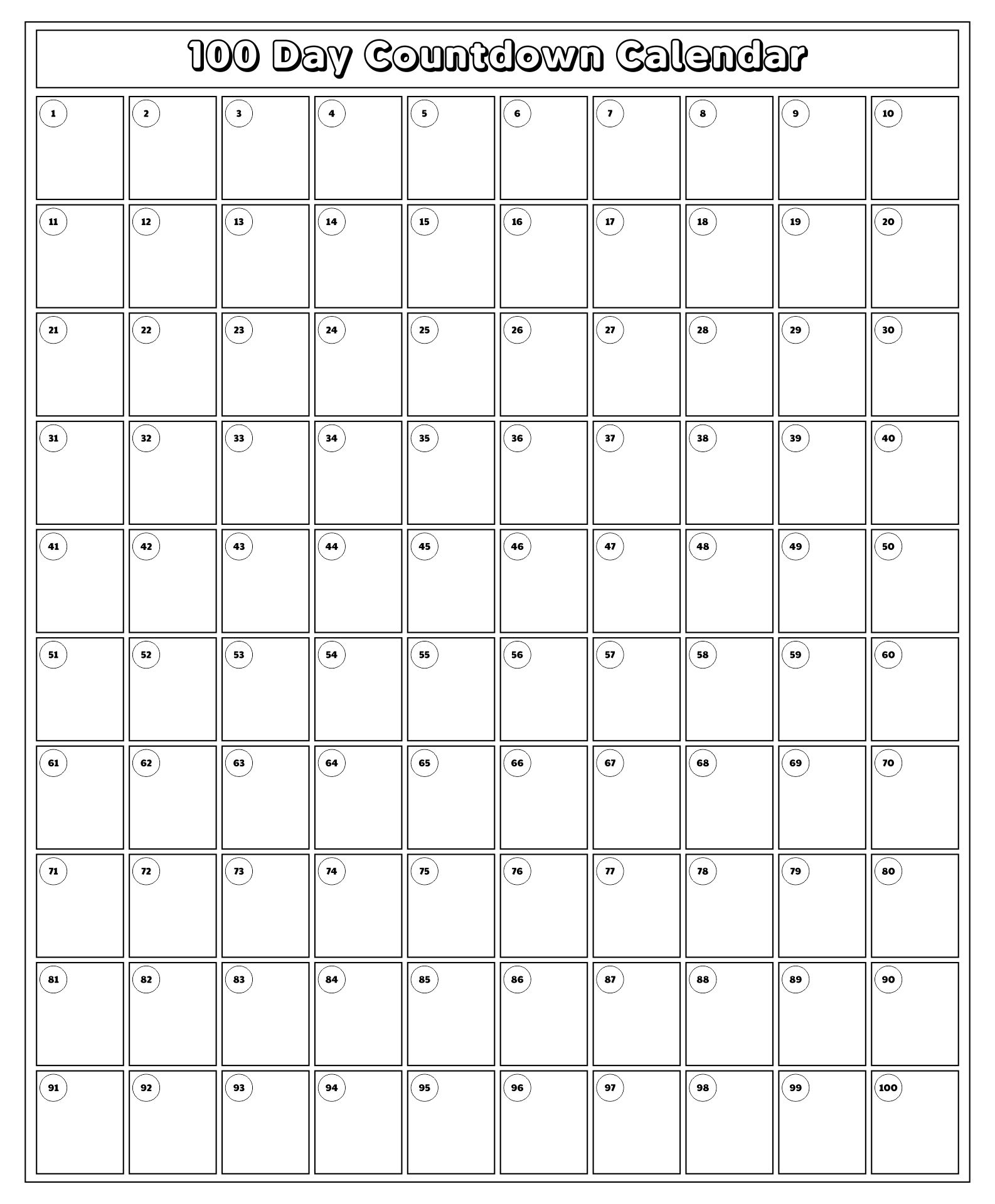 Countdown Printable Free